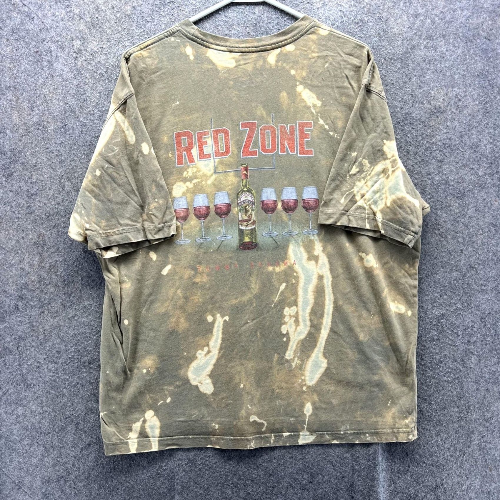 Tommy Bahama VINTAGE Tommy Bahama Shirt Mens XL Green Red Zone Wine Football Graphic Bleach Dyed Tee Size US XL / EU 56 / 4 - 2 Thumbnail