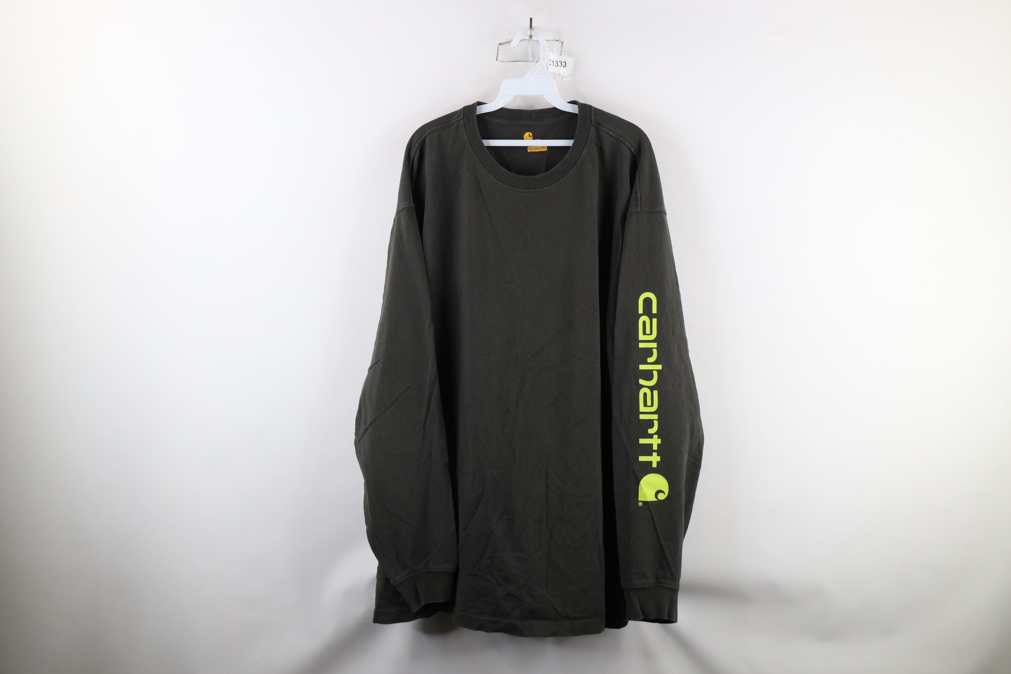 Carhartt × Vintage Vintage Carhartt Long Sleeve T-Shirt Olive Green Cotton Size US XXL / EU 58 / 5 - 1 Thumbnail
