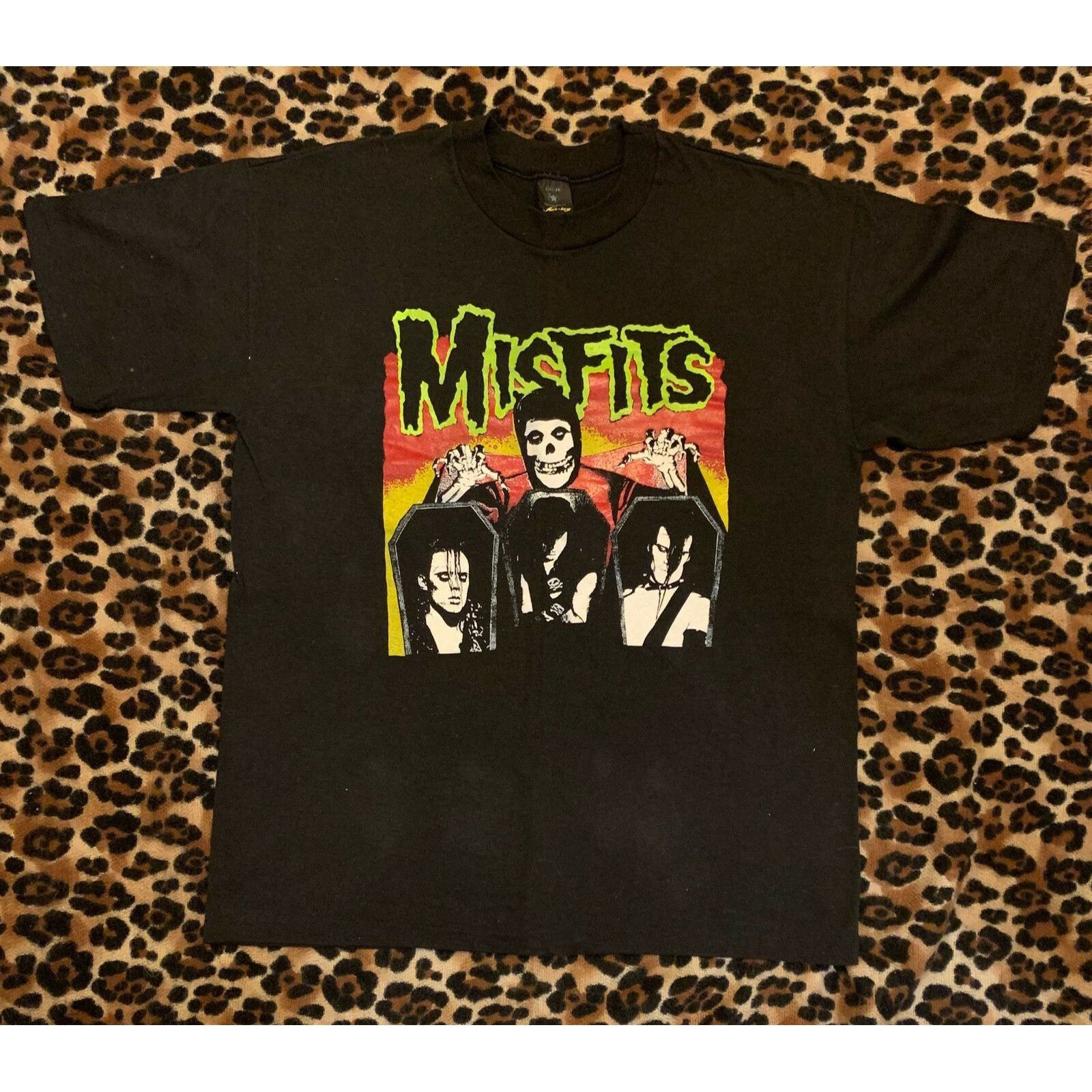 Band Tees × Vintage VINTAGE 1980s THE MISFITS EVILIVE BLACK LARGE T-SHIRT Size US L / EU 52-54 / 3 - 1 Thumbnail