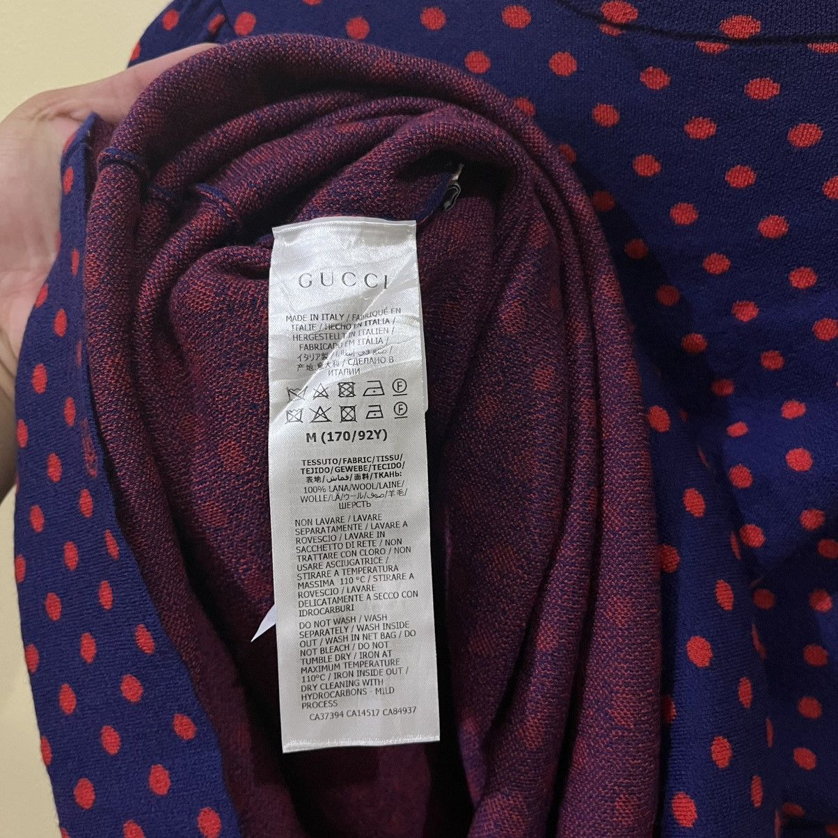 Gucci GUCCI POLKA DOT AND DOUBLE G WOOL DRESS IN BLUE Size M / US 6-8 / IT 42-44 - 7 Thumbnail