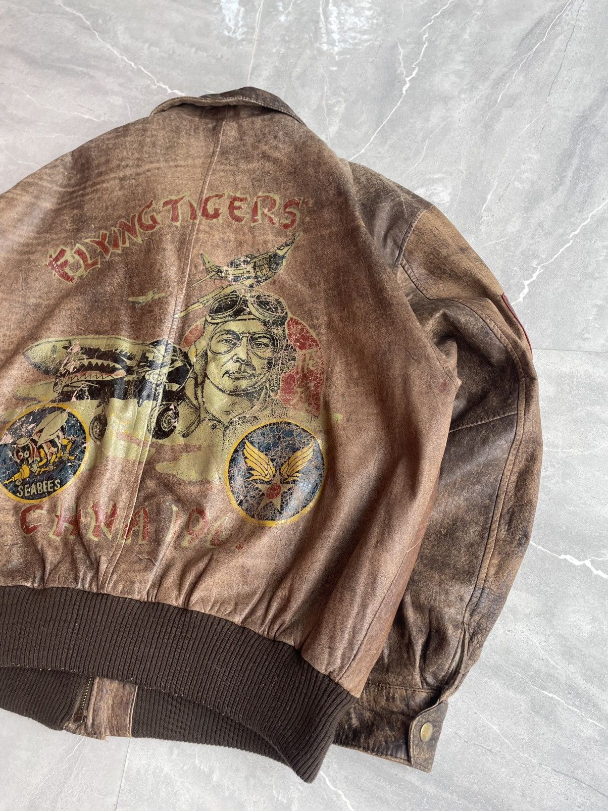 Leather Leather Jacket Flying Tigers 80s Size US L / EU 52-54 / 3 - 7 Thumbnail