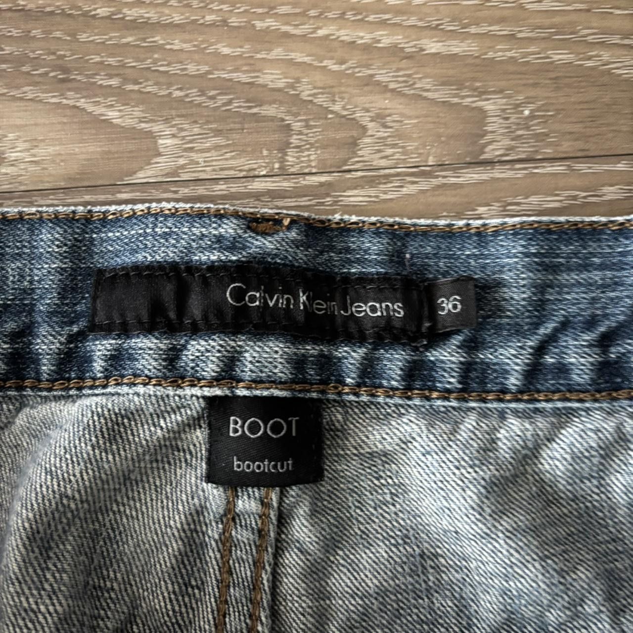Calvin Klein Crazy Vintage Y2K/2000s Grunge Faded Calvin Klein Distressed Bootcut Denim Jeans! 36x32 Size US 36 / EU 52 - 8 Thumbnail
