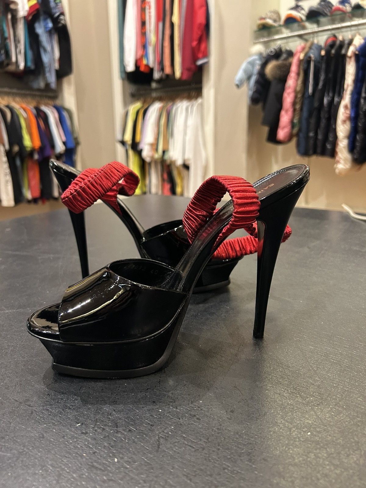 Saint Laurent Paris Saint Laurent Paris Double Wrap Heels Size US 10 / IT 40 - 3 Thumbnail