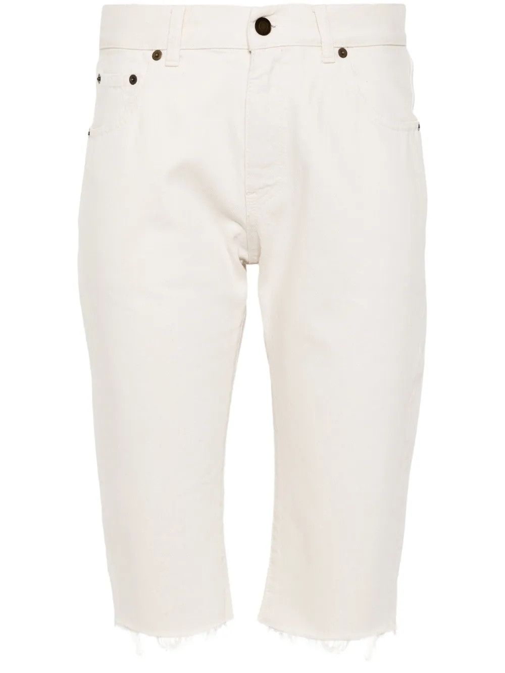 Saint Laurent Paris o1y0126 Denim Short in White Size 27" / US 4 / IT 40 - 1 Thumbnail