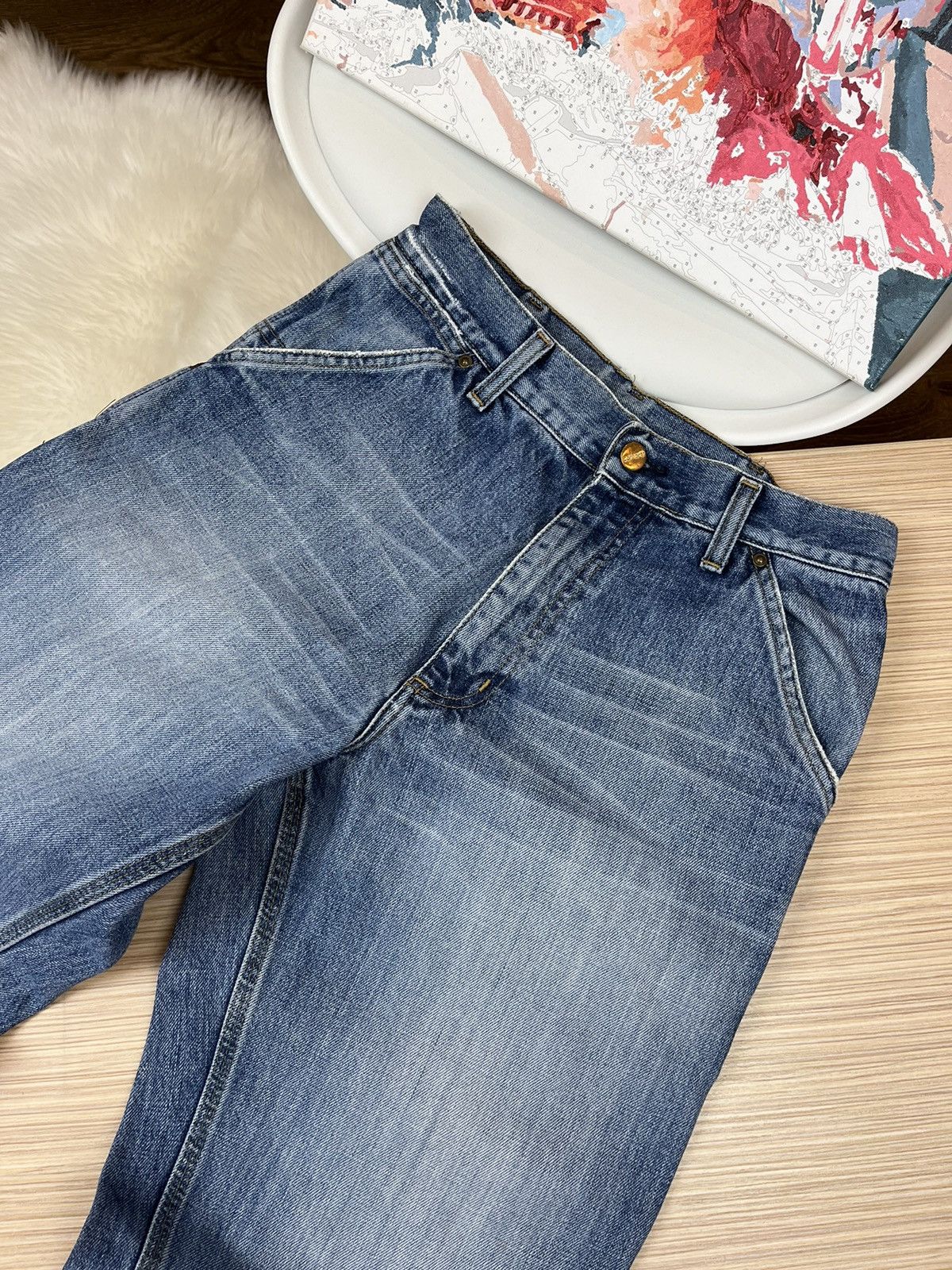 Carhartt × Vintage Crazy Vintage Carhartt Denim Dungaree Carpentar Work Pants Size US 32 / EU 48 - 8 Thumbnail