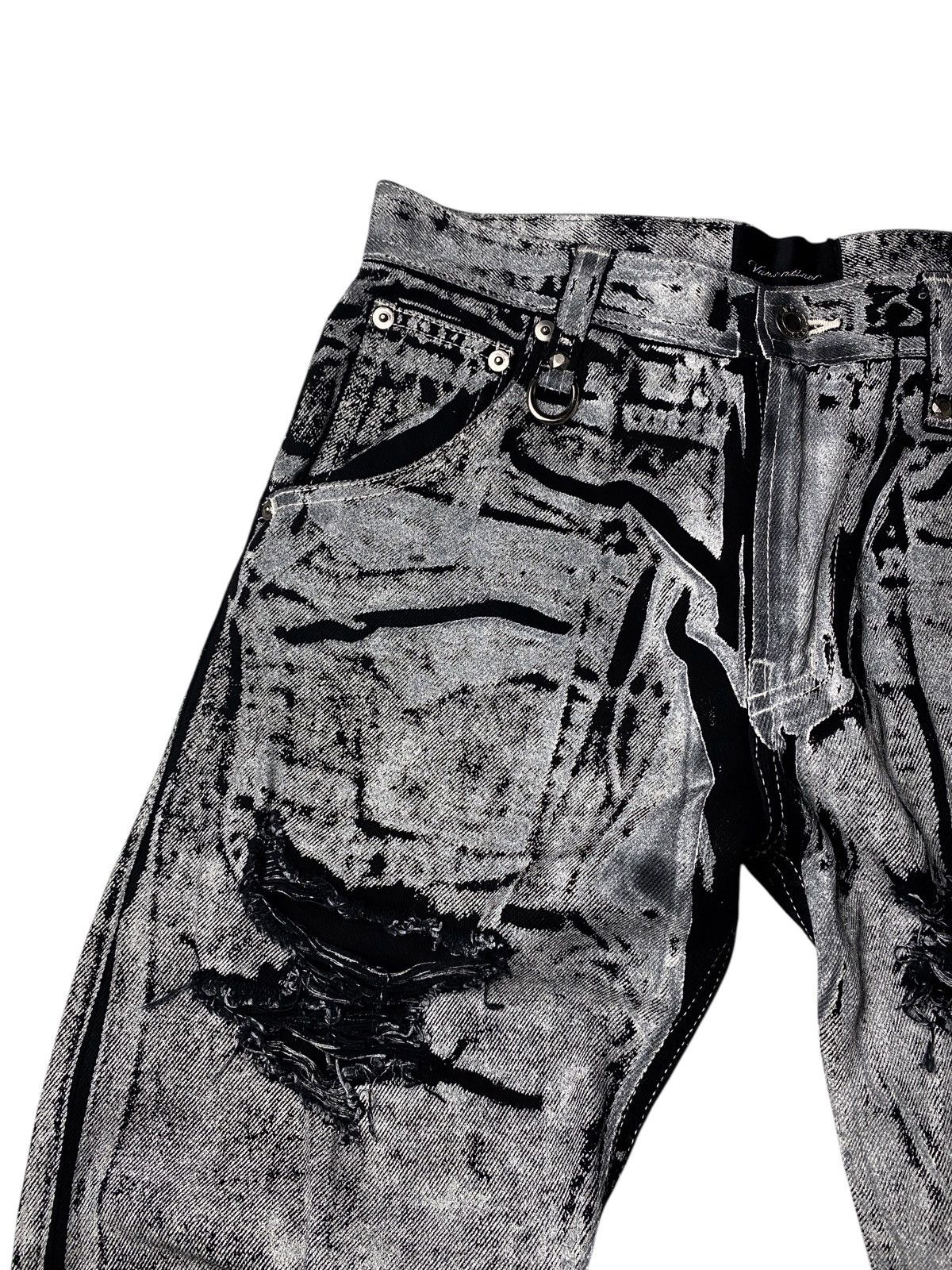 If Six Was Nine 2000's Varentine Seawash Studded Buckle Waxed Jeans Size US 28 / EU 44 - 5 Thumbnail