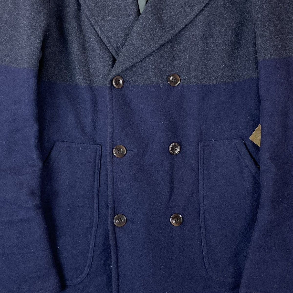 Paul Smith Paul Smith Wool&Viscose Double Breasted Two Tone Pea Coat Size US S / EU 44-46 / 1 - 6 Thumbnail
