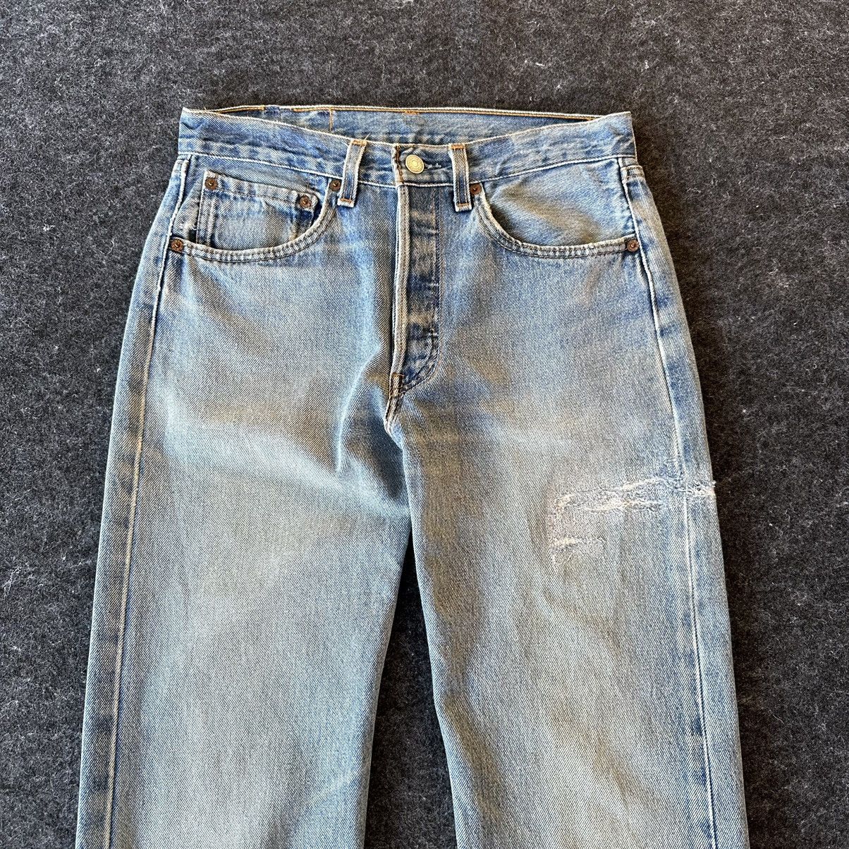 Levi's Vtg 90s Levis 501 Made in Usa Denim 29x35 D569 Size US 29 - 2 Thumbnail