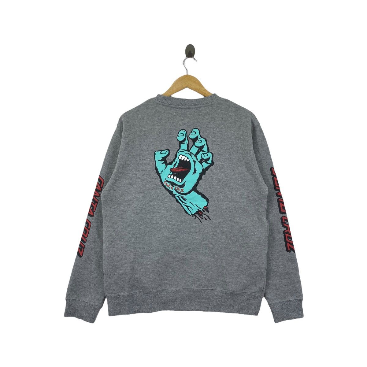 Santa Cruz Skateboards SANTA CRUZ Screaming Hand Crew Logo Print Grey Sweatshirt Size US M / EU 48-50 / 2 - 4 Thumbnail