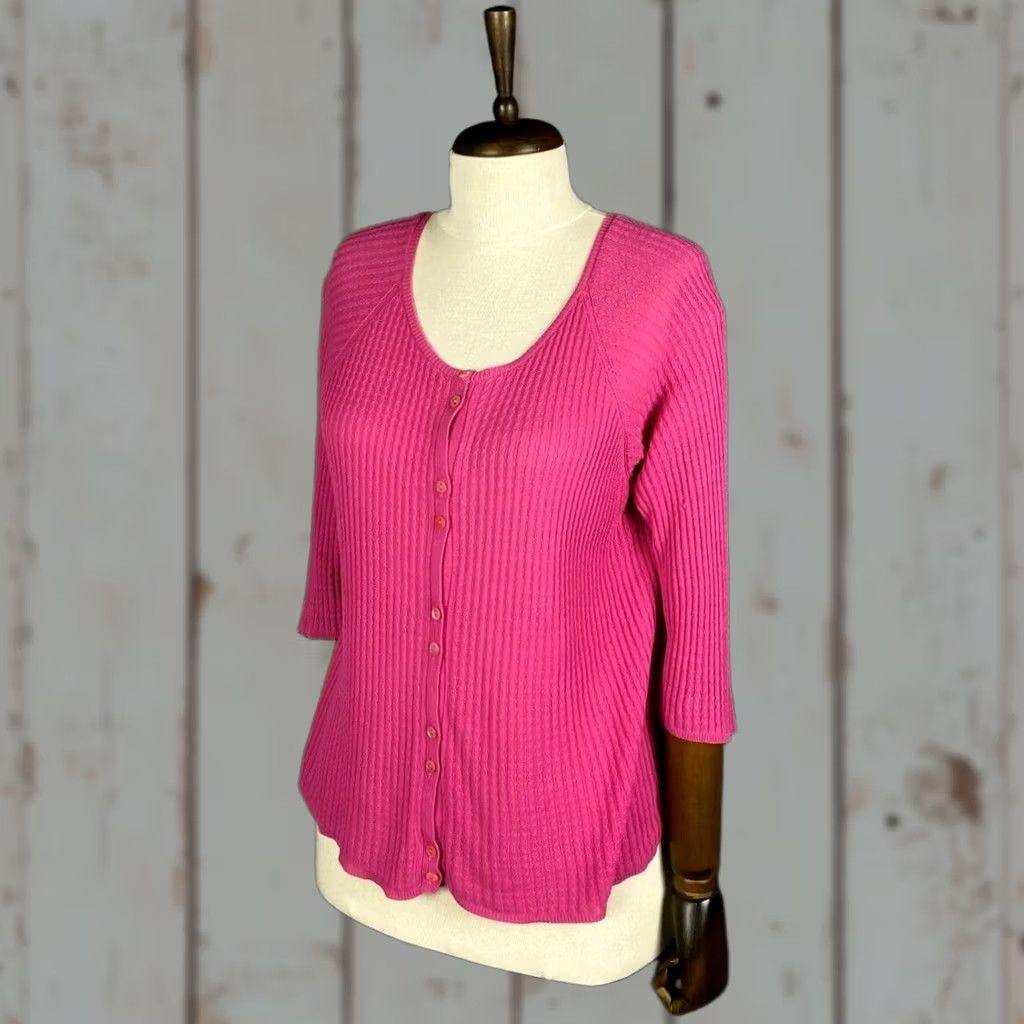 Fabiana Filippi VINTAGE Fabiana Filippi Donna Knit Cardigan Cotton Button-Up Size M Women's Size M / US 6-8 / IT 42-44 - 1 Thumbnail