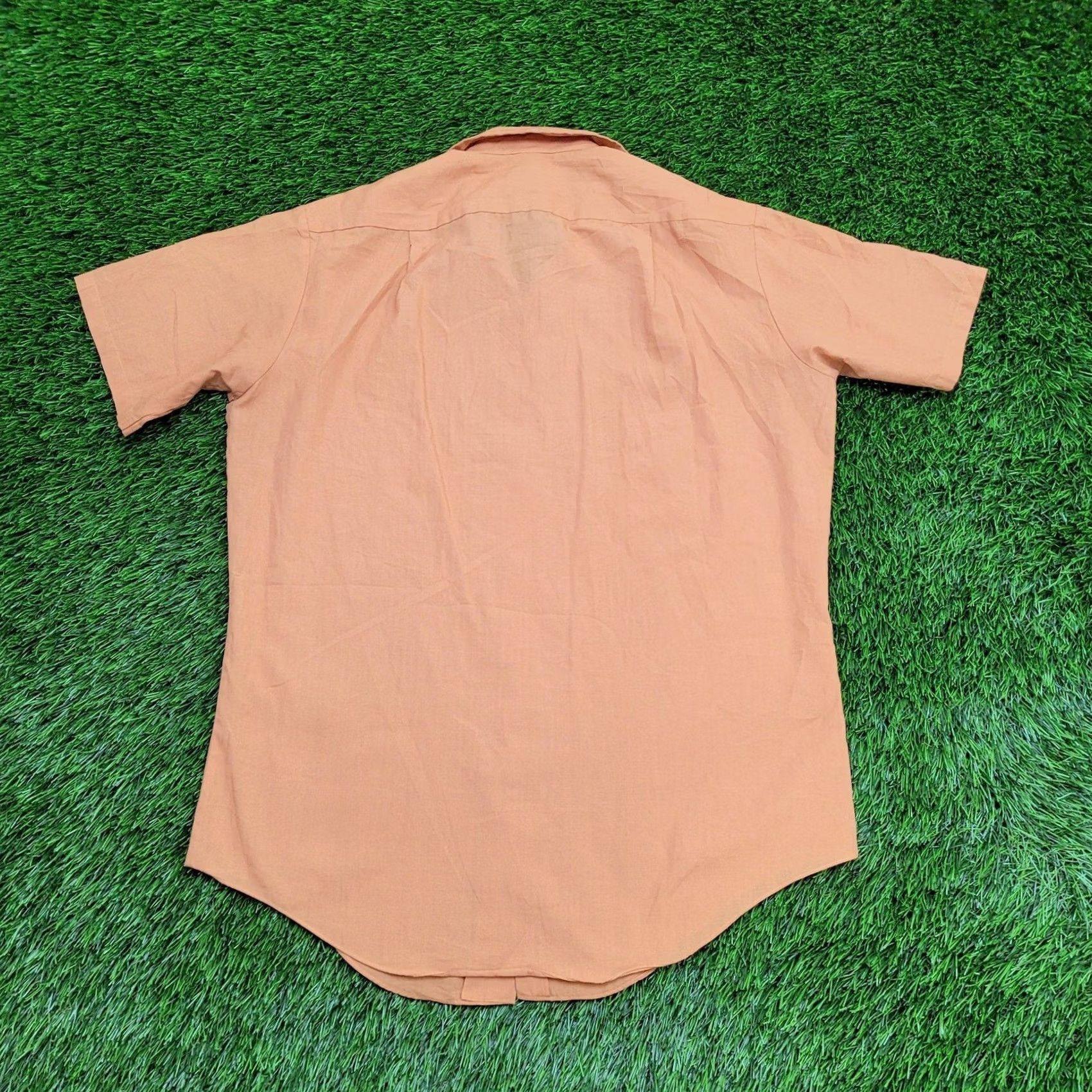 Vintage VINTAGE 90s MOD Button Shirt Large Apricot Orange Menswear Shirt Casual Workwear 90s Mens B Size US L / EU 52-54 / 3 - 2 Thumbnail