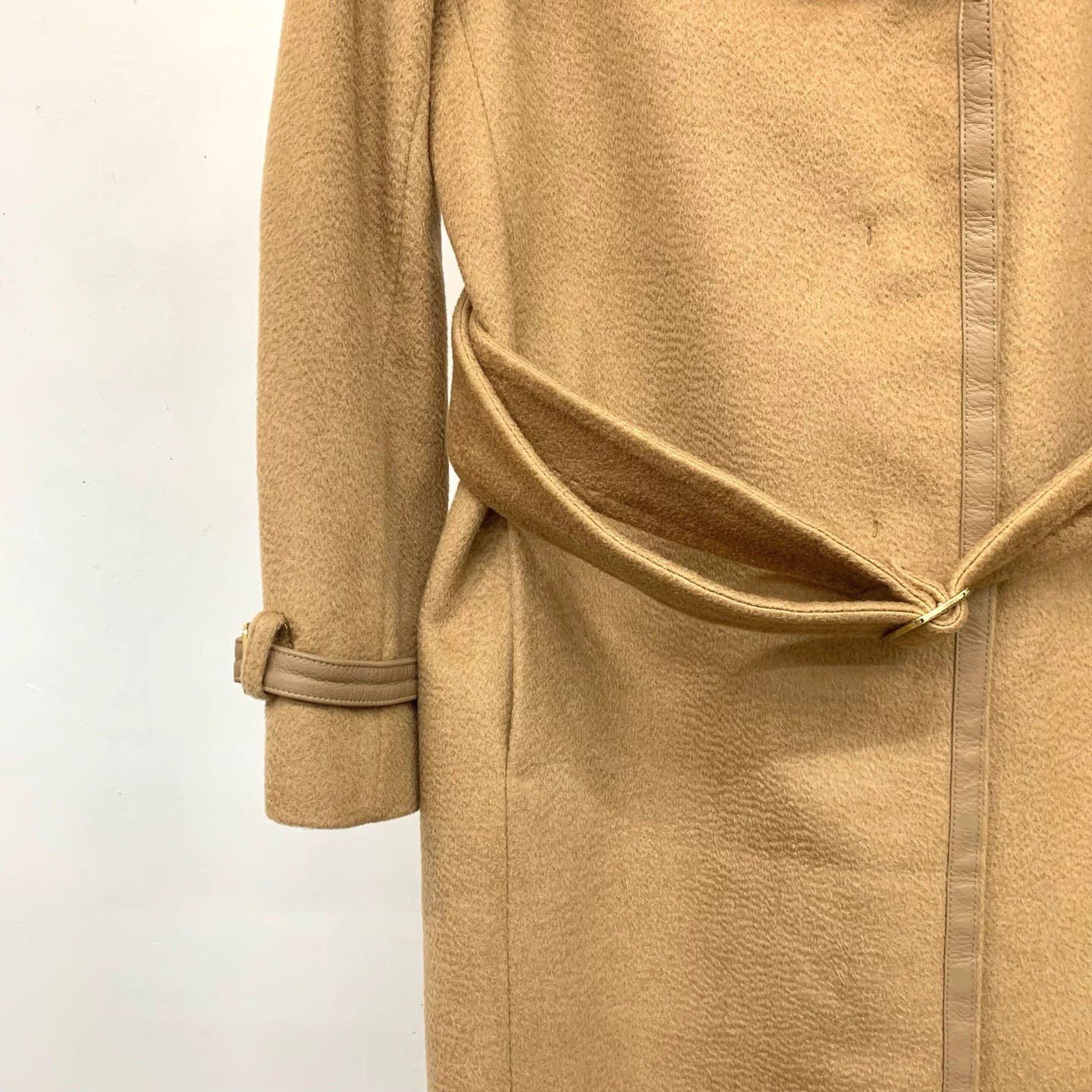 Max Mara MaxMara Main Line Camel Collar Tie Midi Coat 38 Size S / US 4 / IT 40 - 5 Thumbnail