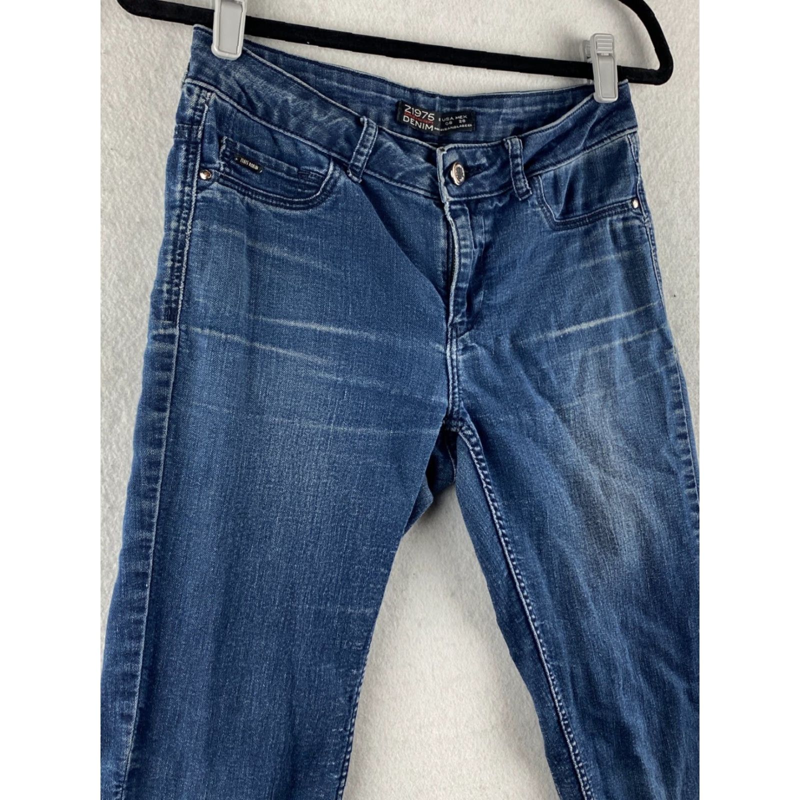 Zara Zara Jeans Womens 6 Blue Skinny stretch Denim Dark Wash Distressed Pant Jeans Silhouette 28x29 Mens? Size 28" / US 6 / IT 42 - 3 Thumbnail