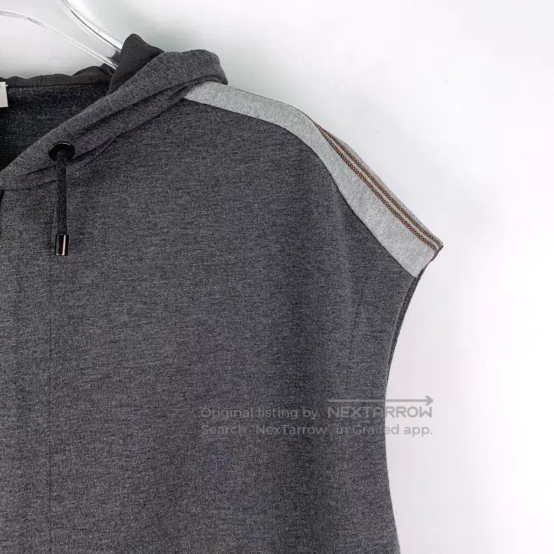 Brunello Cucinelli Brunello Cucinelli Dark grey cotton hooded drawstring zip- Size XS / US 0-2 / IT 36-38 - 3 Thumbnail