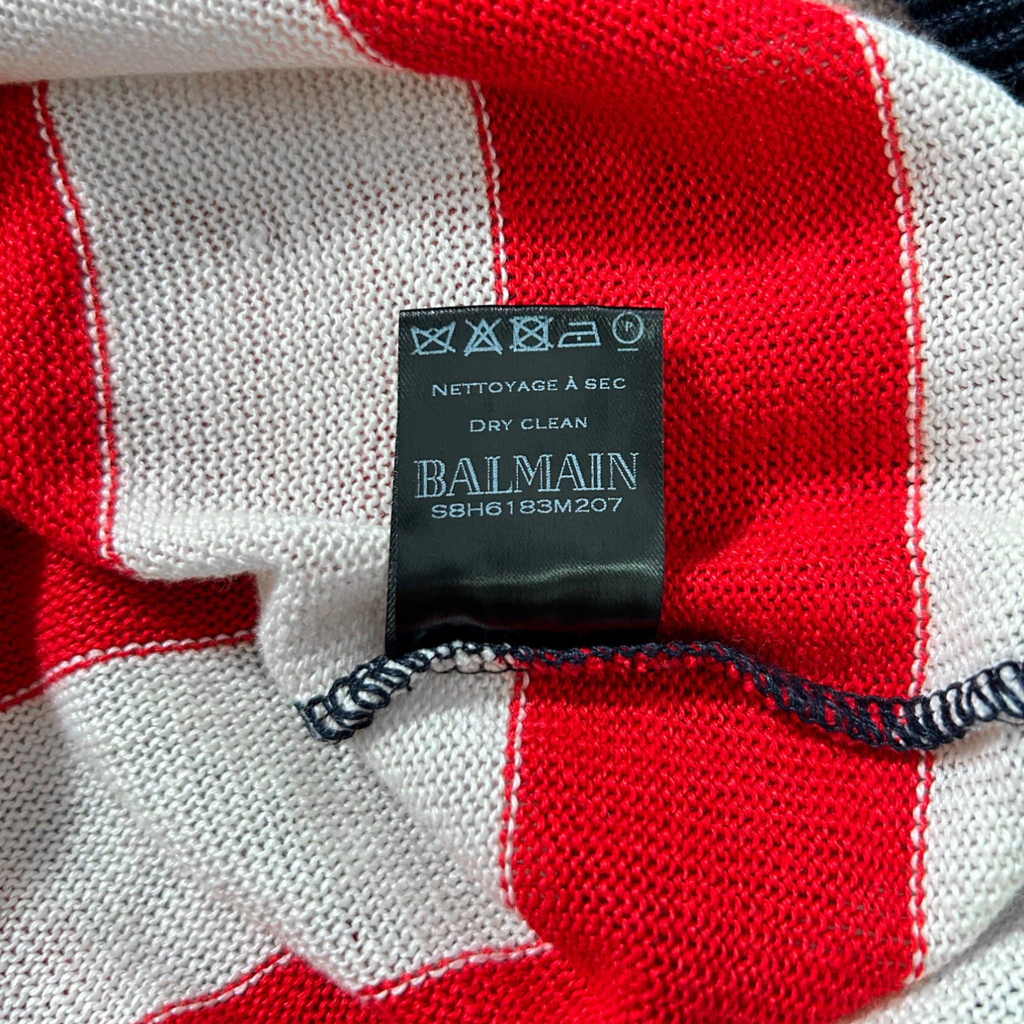 Balmain Balmain SS16 USA Flag Red White Striped Runway Sweatshirt Size US M / EU 48-50 / 2 - 8 Thumbnail