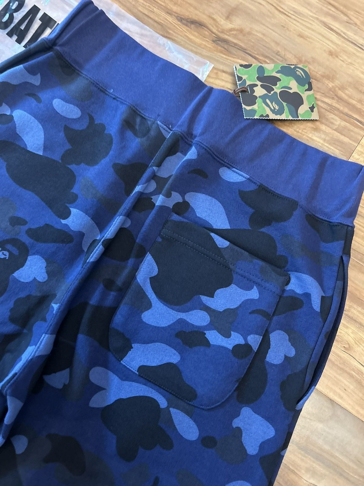 Bape NEW Bape Navy Camo Sweat Shorts Size US 28 / EU 44 - 5 Thumbnail