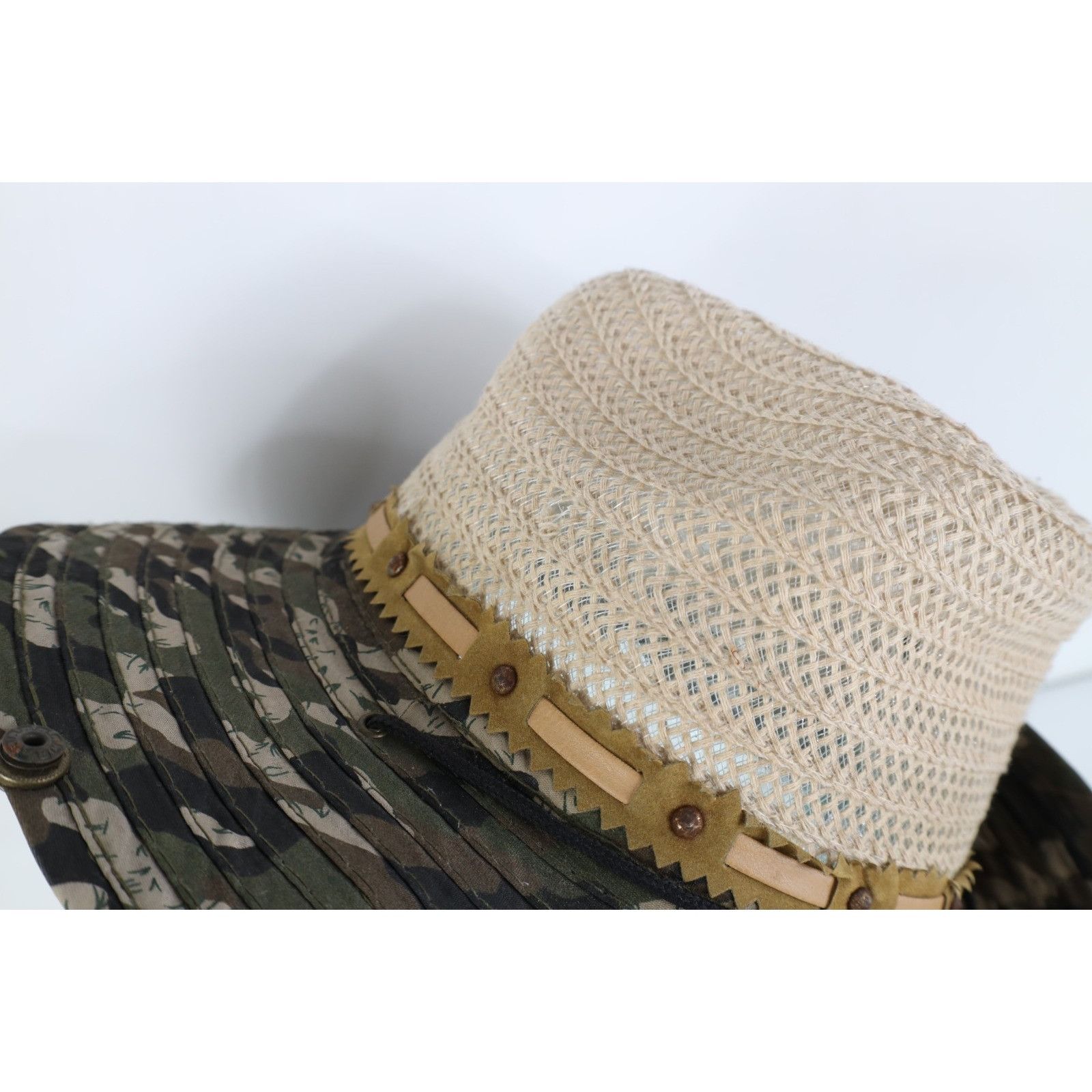 Vintage Vintage 90s Y2K Streetwear Camouflage Straw Sun Hat Size ONE SIZE - 4 Thumbnail