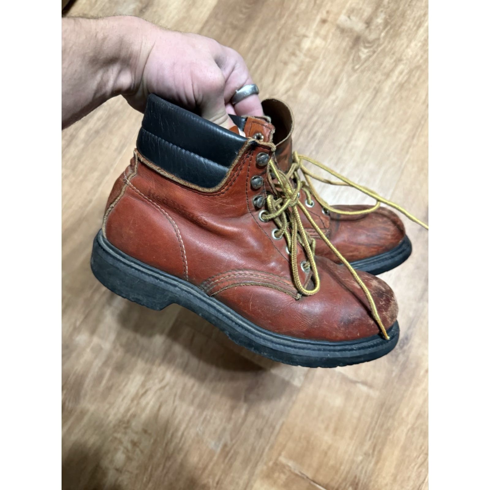 Vintage VINTAGE Red Wing Boots Western Leather Work Size 5.5D Womens Red Shoe Boots Woman Western USA Distressed Size US 6 / IT 36 - 2 Thumbnail