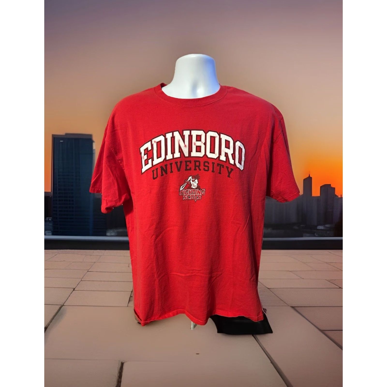 Russell Athletic Y2K Edinboro University Fighting Scots Russell Shirt Men XL Red Short Sleeve Size US XL / EU 56 / 4 - 7 Thumbnail