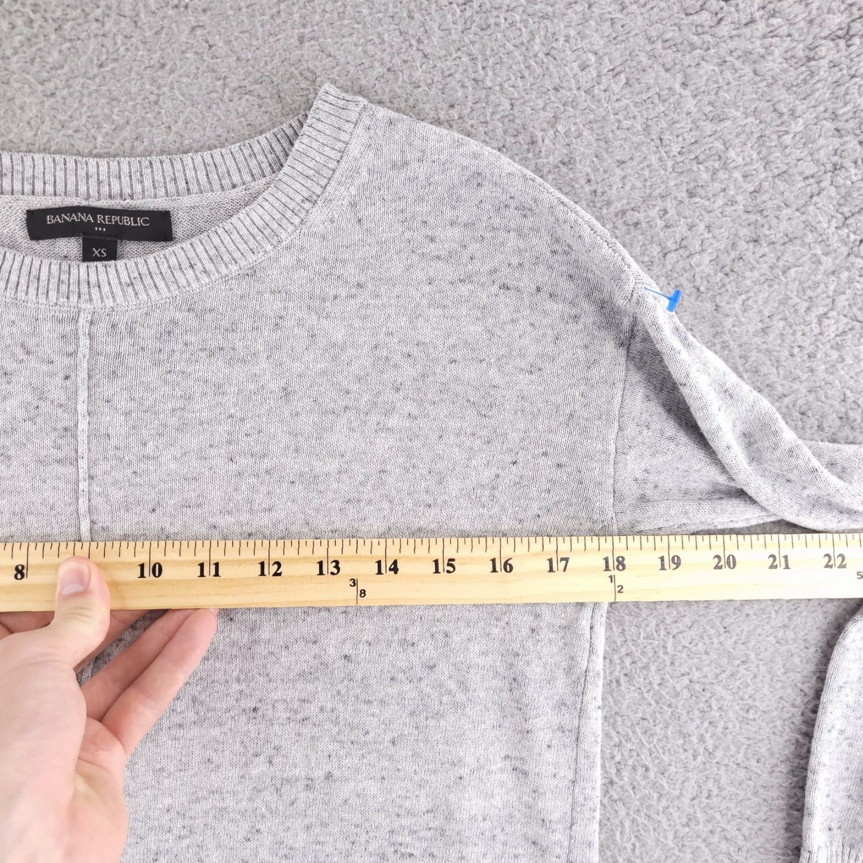 Banana Republic Banana Republic Sweater Womens XS Gray Round Neck Pullover Long Sleeve Cotton Blend Solid Vintage: No Size XS / US 0-2 / IT 36-38 - 6 Thumbnail