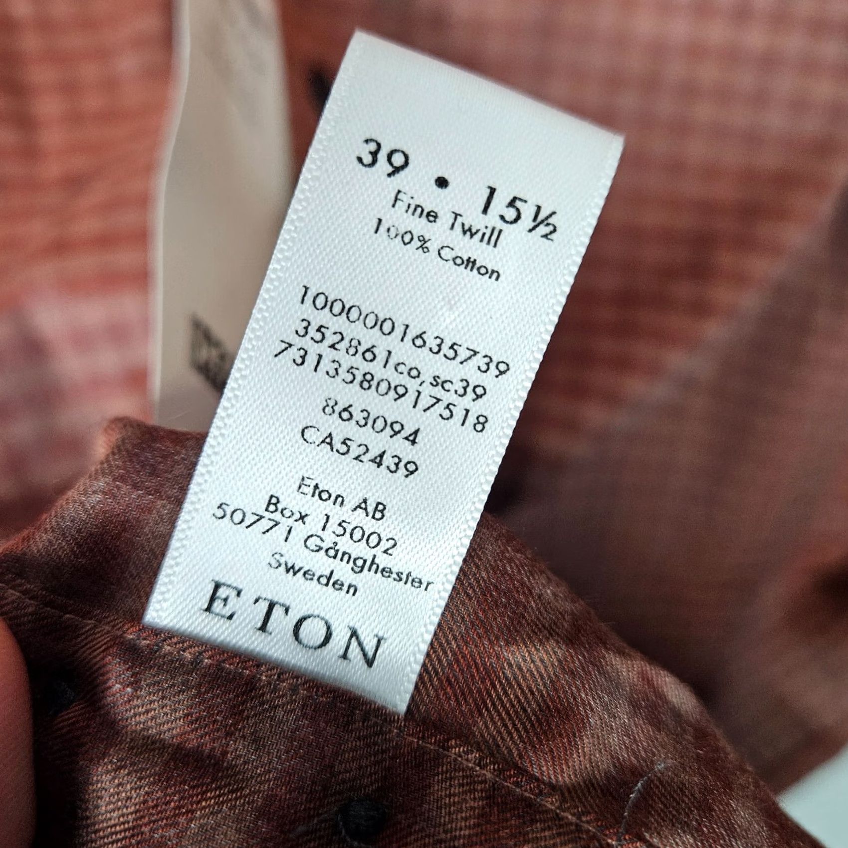 Eton ETON Men’s Button-Up Long Sleeve Plaid Twill Shirt M 15.5 Multicolor Cotton Size US L / EU 52-54 / 3 - 2 Thumbnail