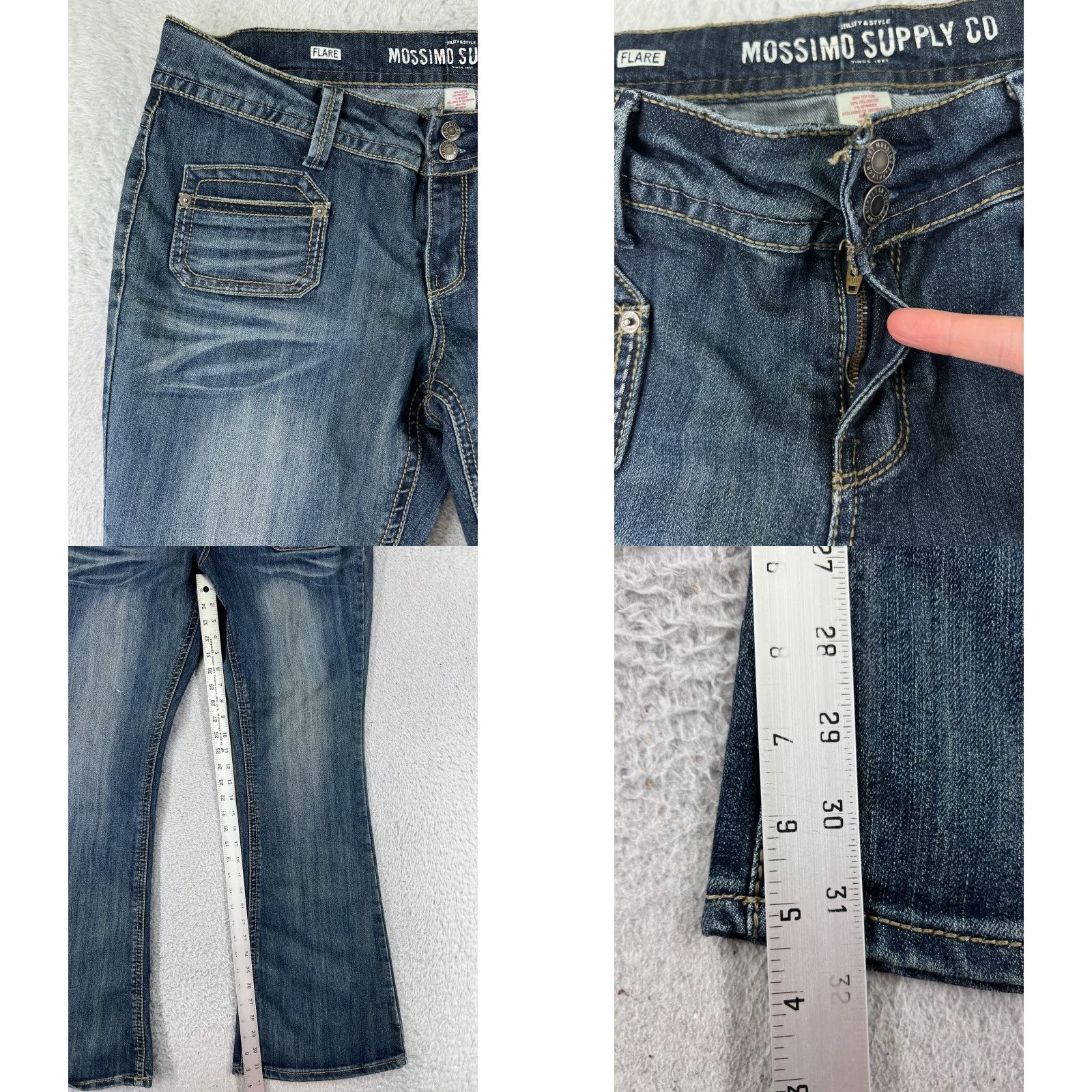 Mossimo Mossimo Jeans Womens 17 Denim Blue Flared Medium Wash 5-Pocket Cotton Blend Stretch Size 38" / US 16 / IT 52 - 8 Thumbnail