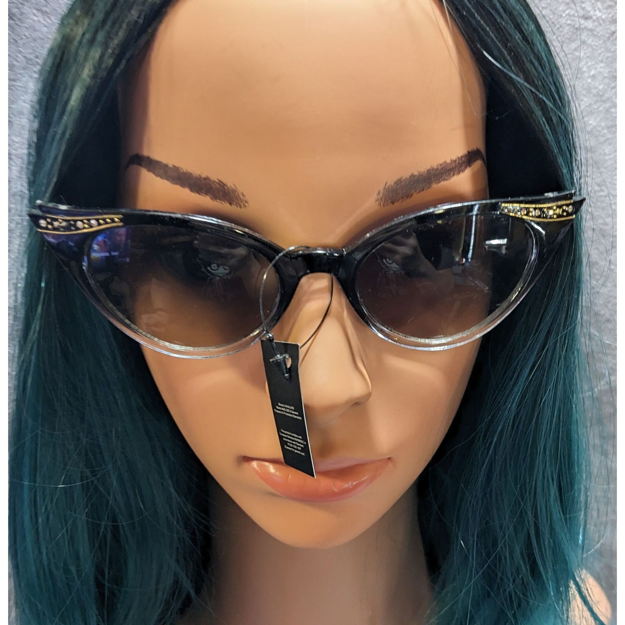 Other ZeroUV Retro Glam Goth Cateye Sunglasses Size ONE SIZE - 3 Thumbnail
