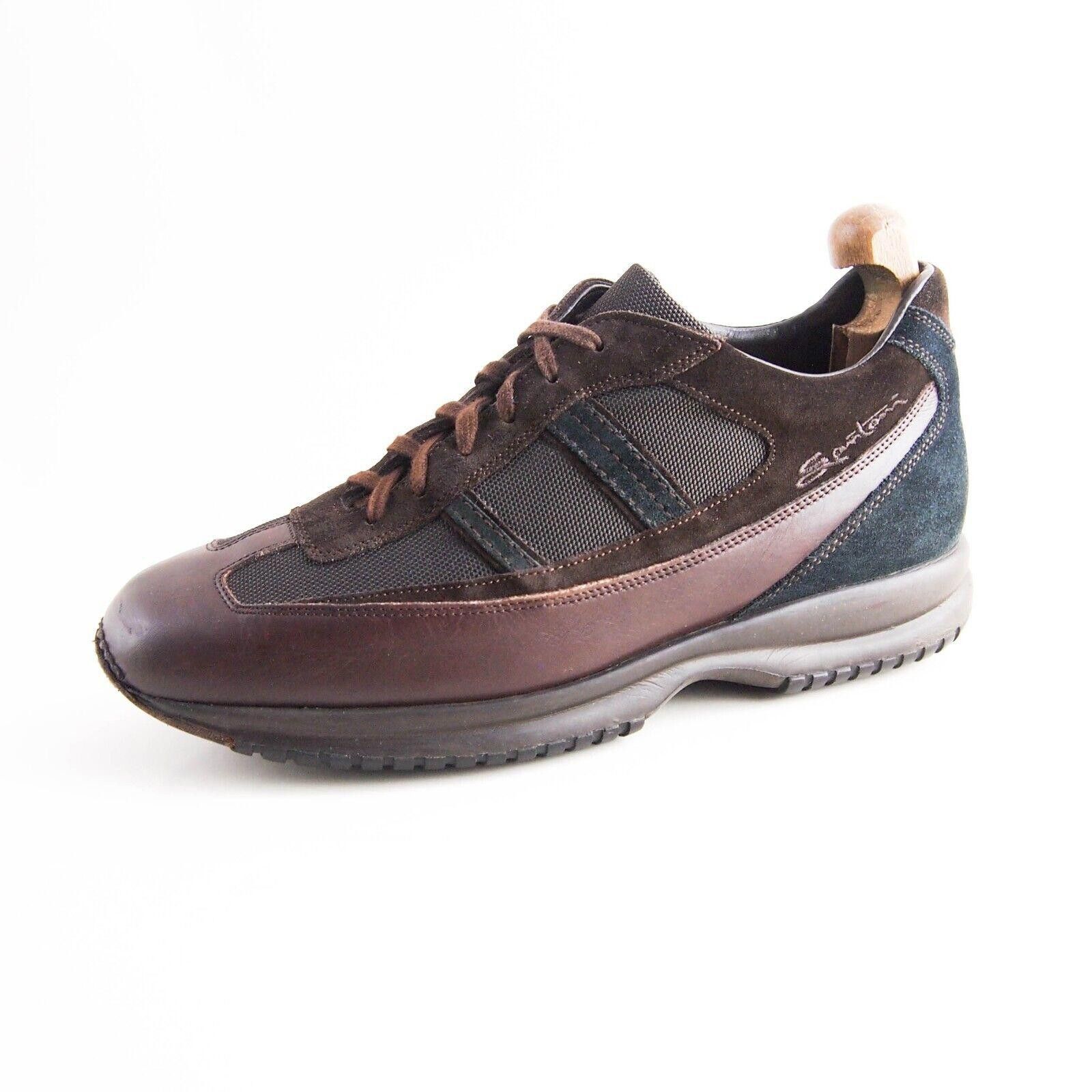Santoni Santoni Low Top Sneakers Brown Leather Suede EU 42 US 9 Size US 9 / EU 42 - 1 Thumbnail