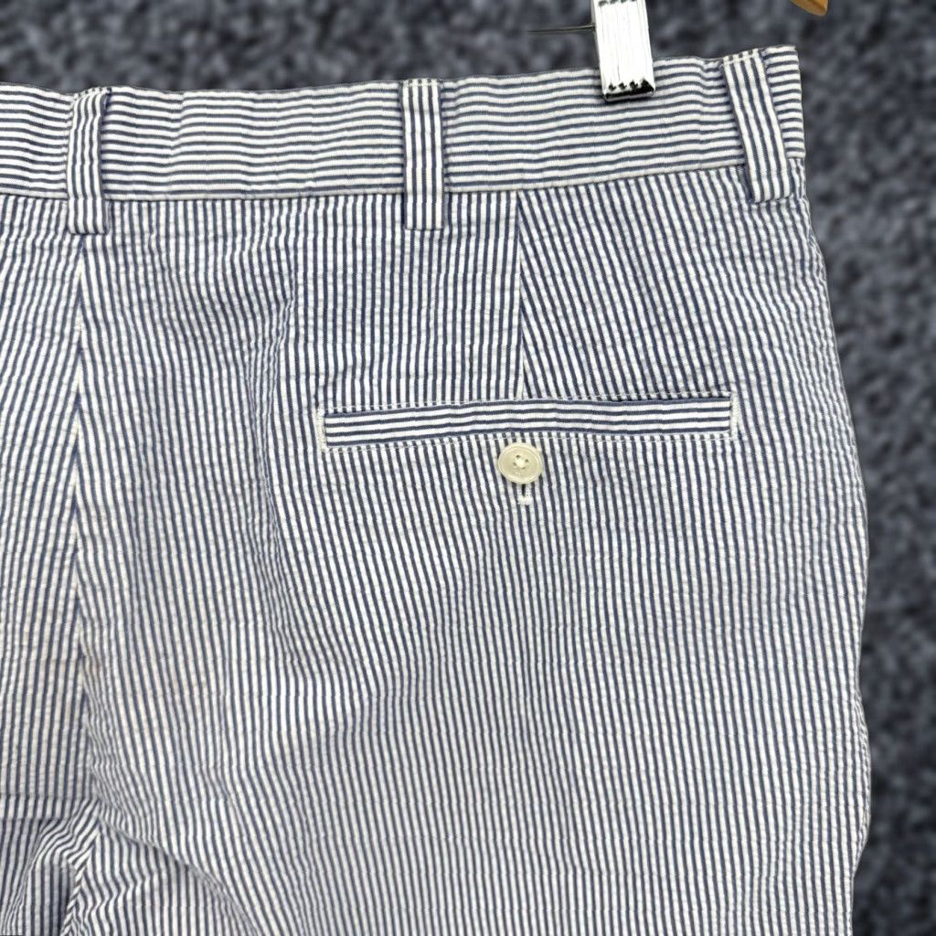 Brooks Brothers Brooks Brothers Chino Shorts Mens Size 35 Seersucker Striped Blue Preppy Casual Distinctive Brook Brothers Climate: Summer, Spring Size US 35 - 1 Thumbnail