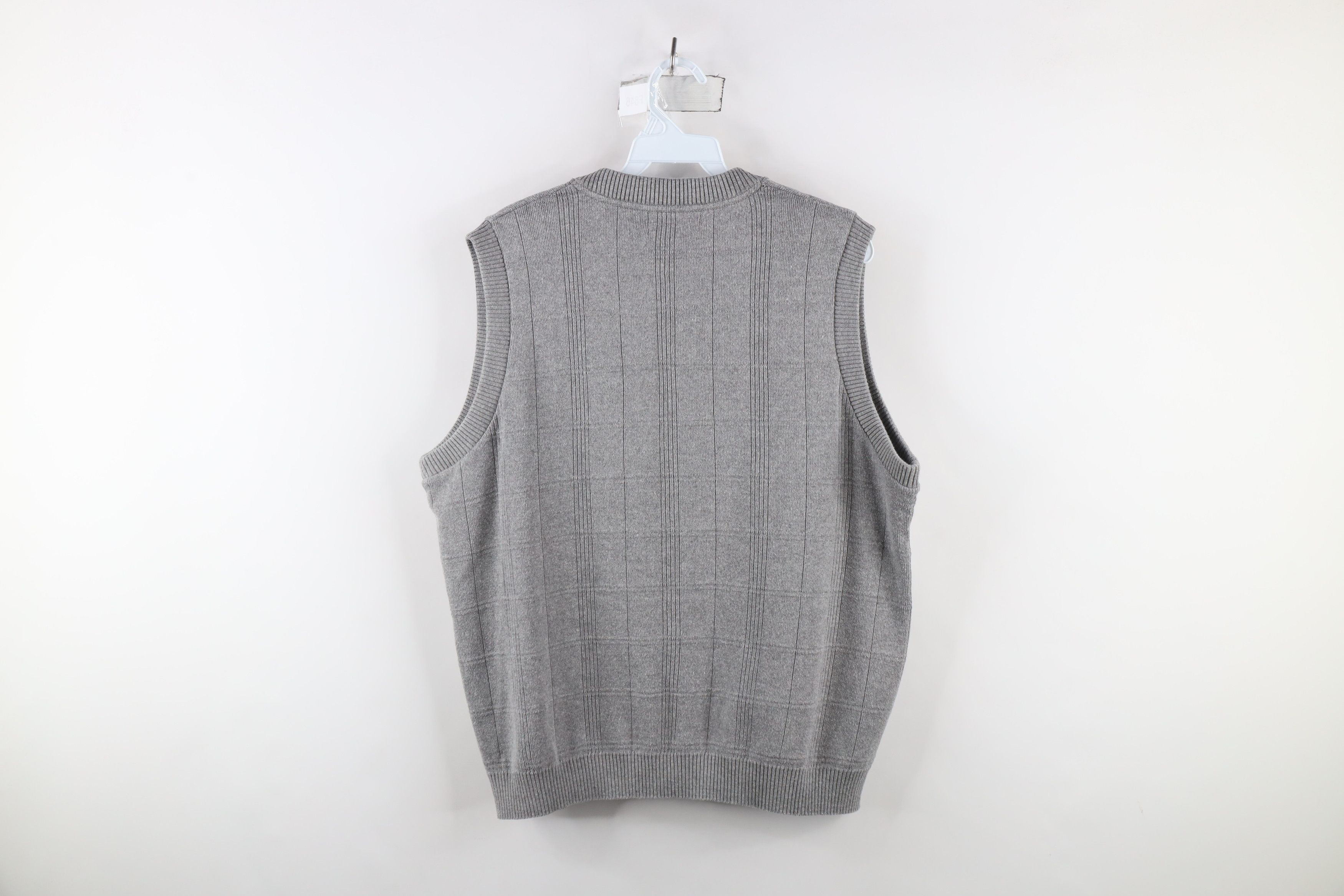 Vintage Vintage 90s Streetwear Cotton Ribbed Knit Sweater Vest Gray Size US L / EU 52-54 / 3 - 5 Thumbnail