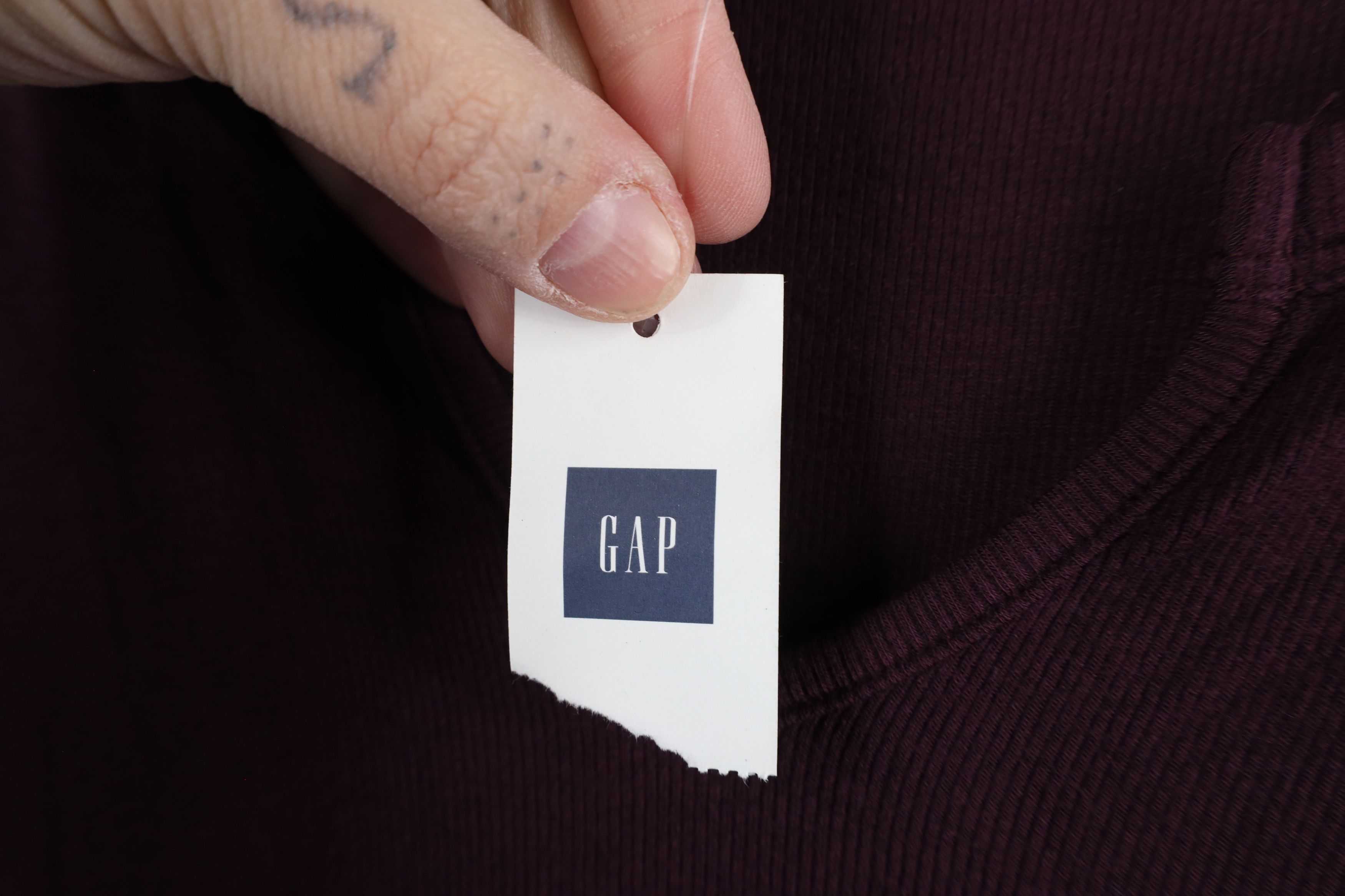 Gap × Vintage Deadstock Vintage Y2K Gap Thermal Ribbed Knit T-Shirt Purple Size XS / US 0-2 / IT 36-38 - 5 Thumbnail