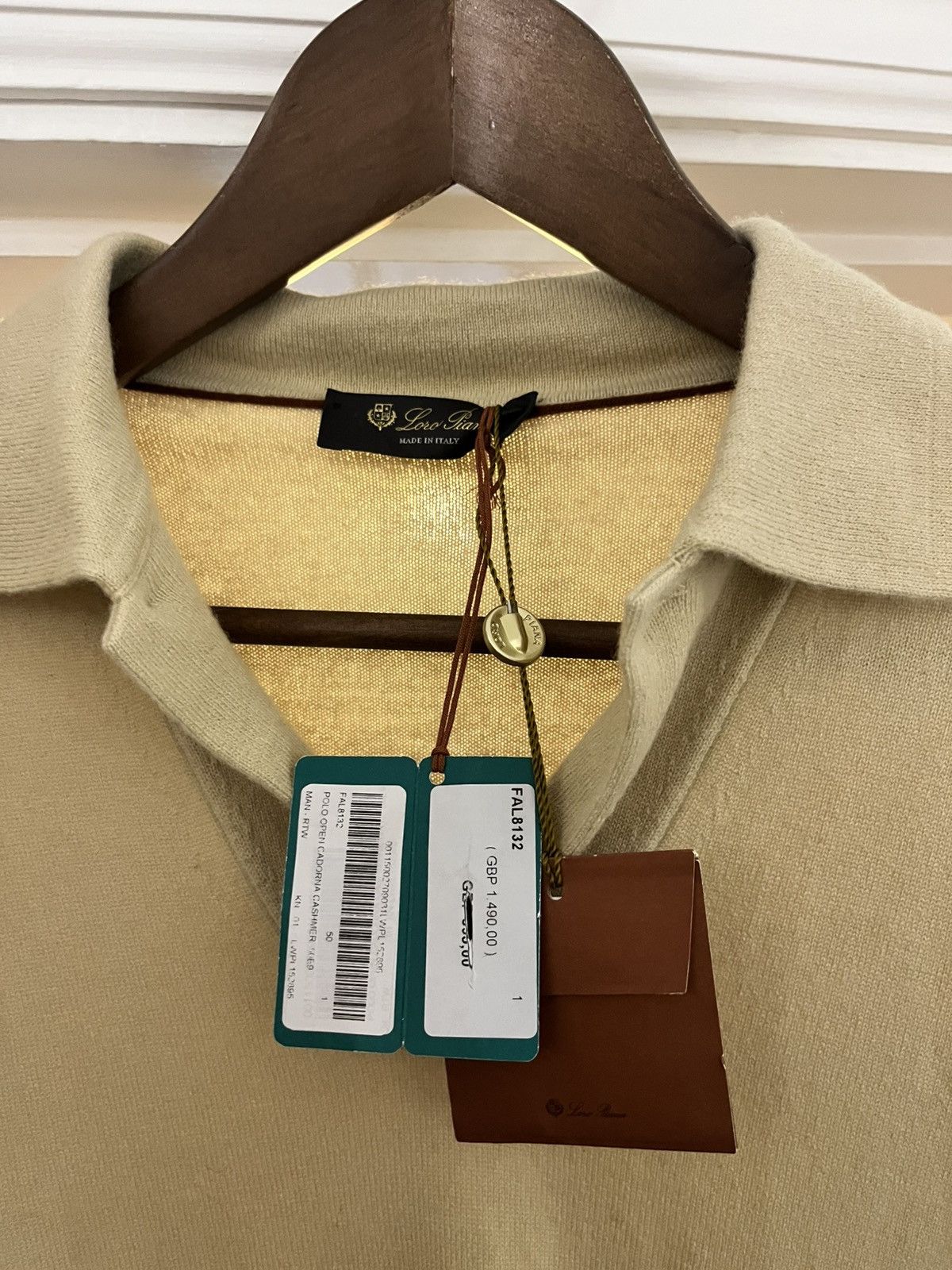 Loro Piana Loro Piana open beige cashmere long sleeve polo size 50/m Size US M / EU 48-50 / 2 - 2 Thumbnail
