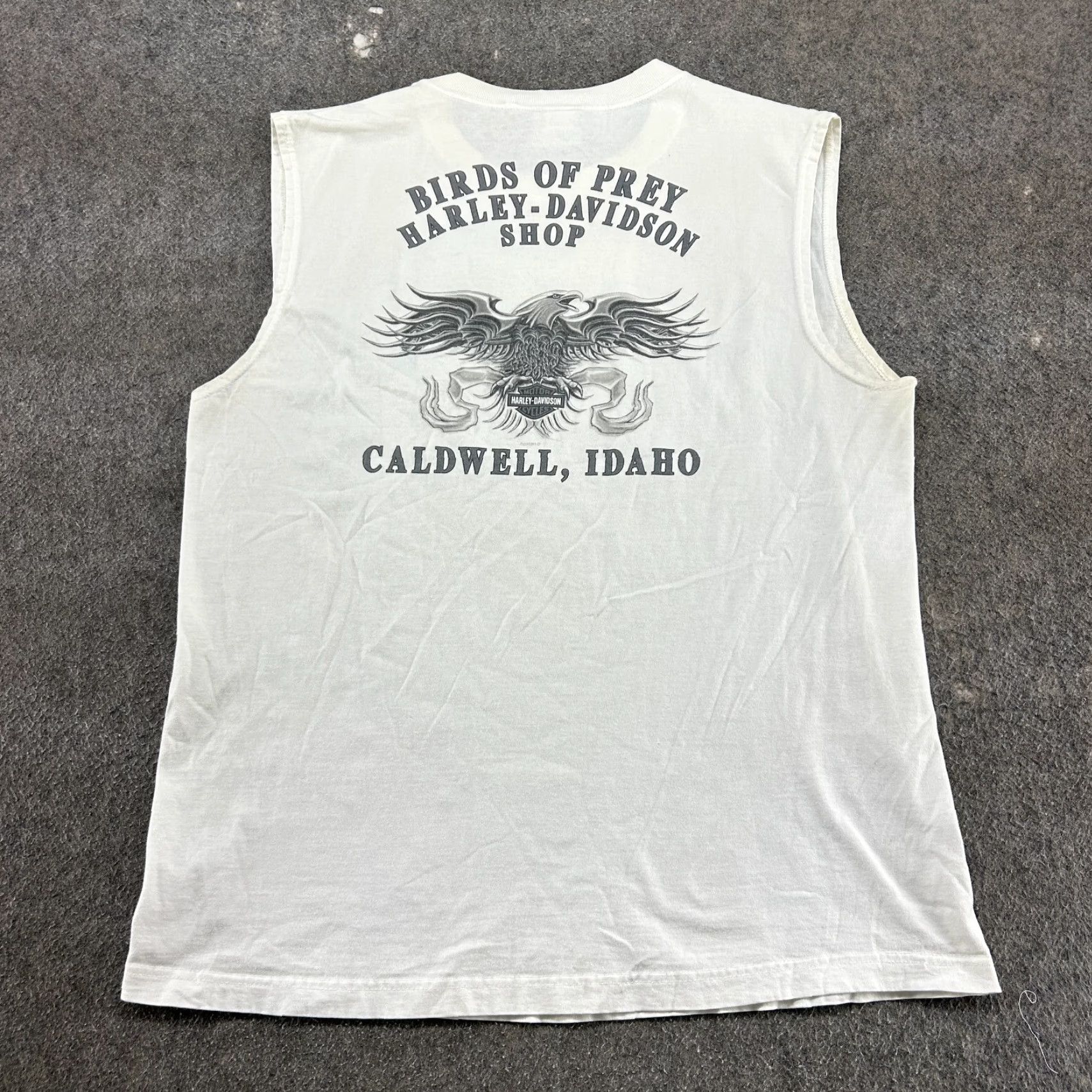 Harley Davidson VINTAGE Harley-Davidson Shirt Mens L White Cotton Sleeveless T-Shirt Logo 90s Motorcycle Size US L / EU 52-54 / 3 - 7 Thumbnail