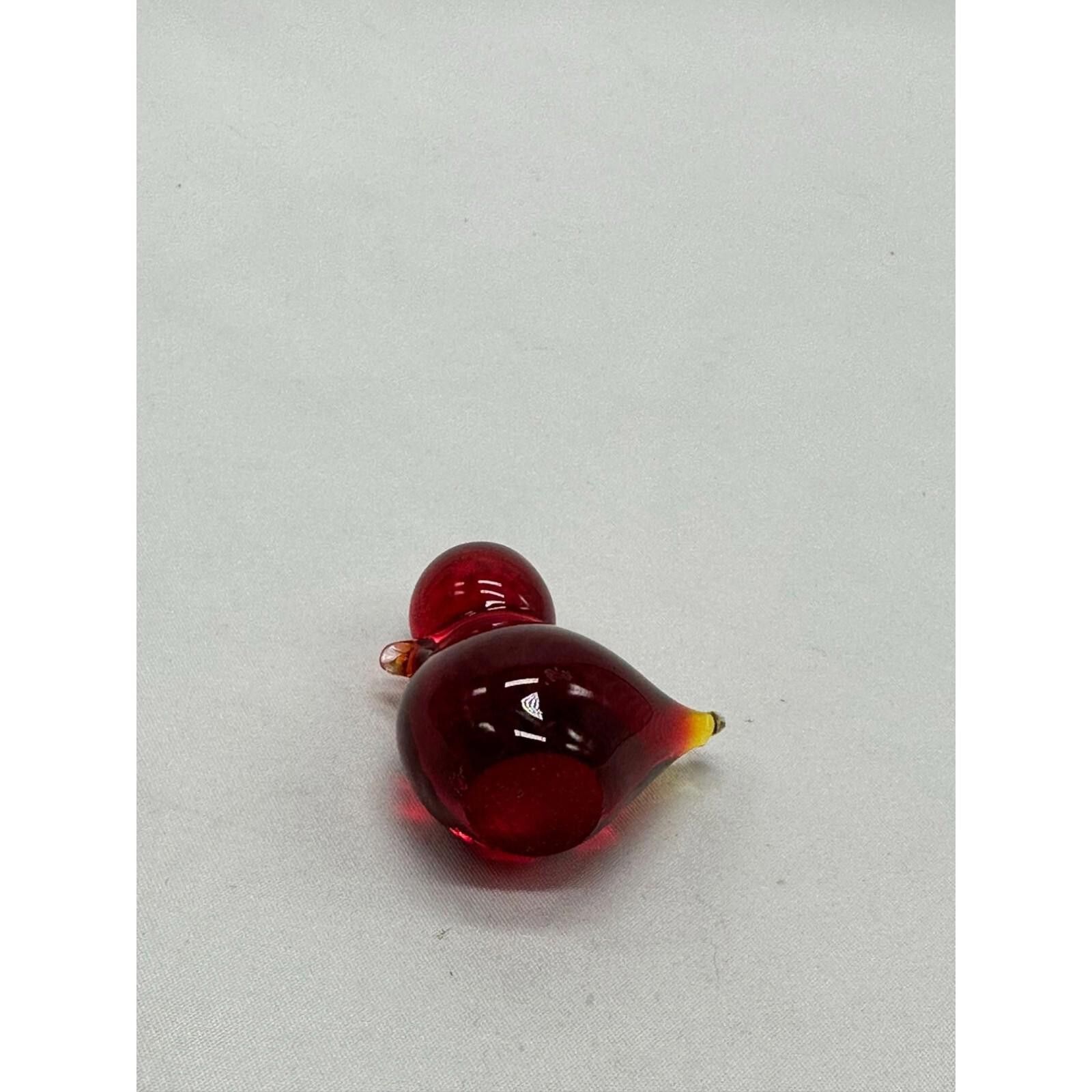 Unknown London Vintage Red Amberina Hand Blown Bird Glass Figurine Rare Size ONE SIZE - 6 Thumbnail