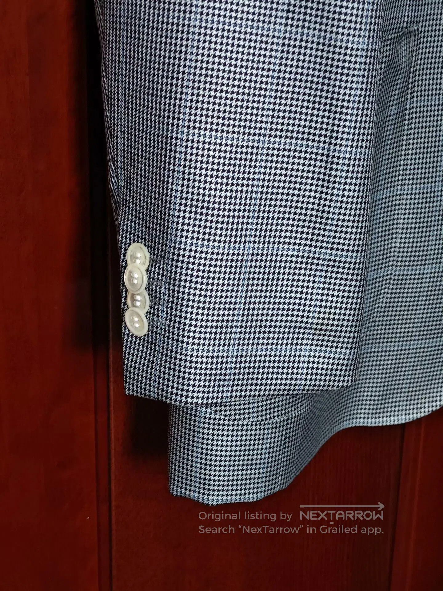 Japanese Brand Italian Blue Check Wool Silk Blazer. Size US M / EU 48-50 / 2 - 4 Thumbnail
