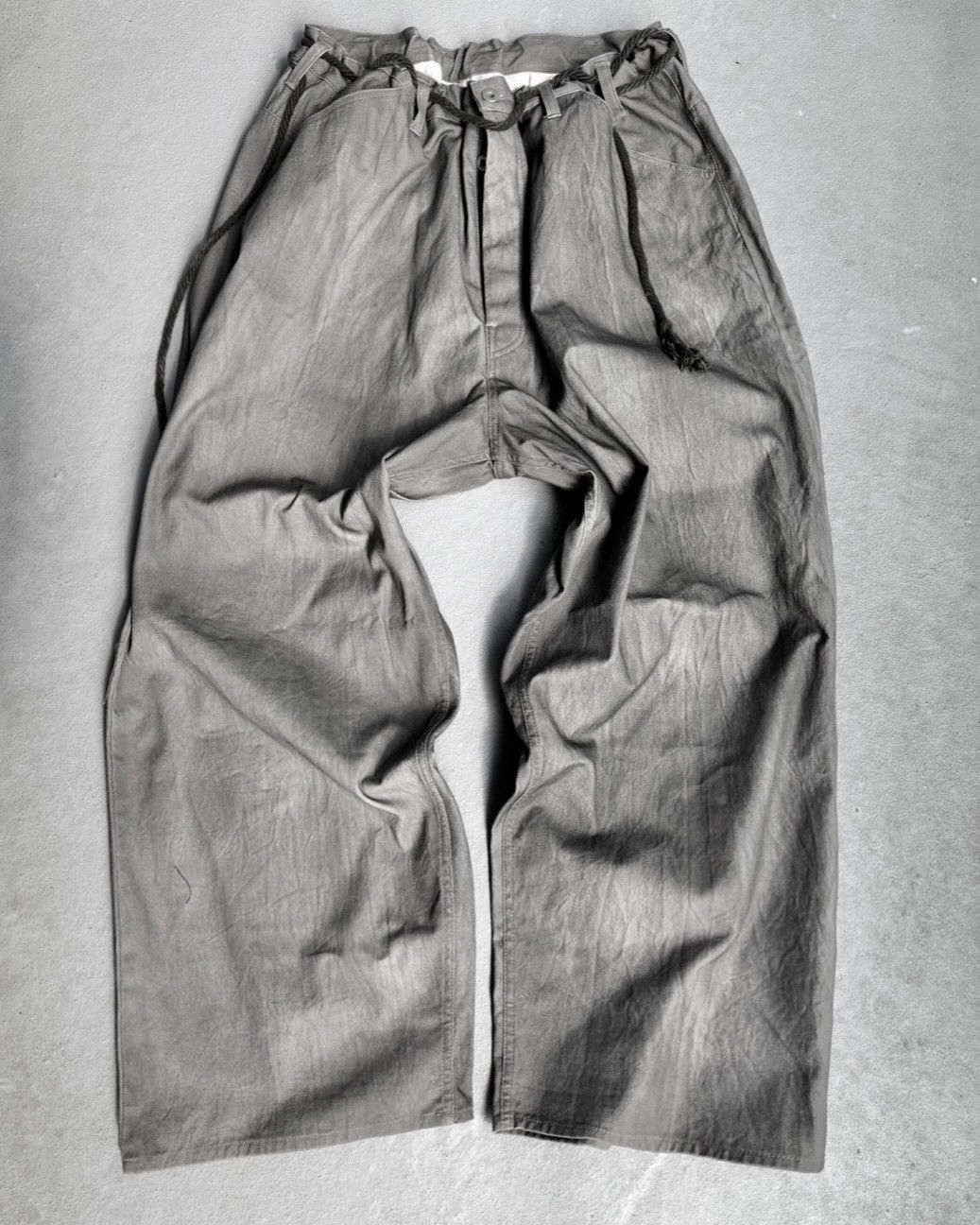 Isamu Katayama Backlash *SAMPLE* SS17 Light Grey Wide Leg Cotton Pants ...
