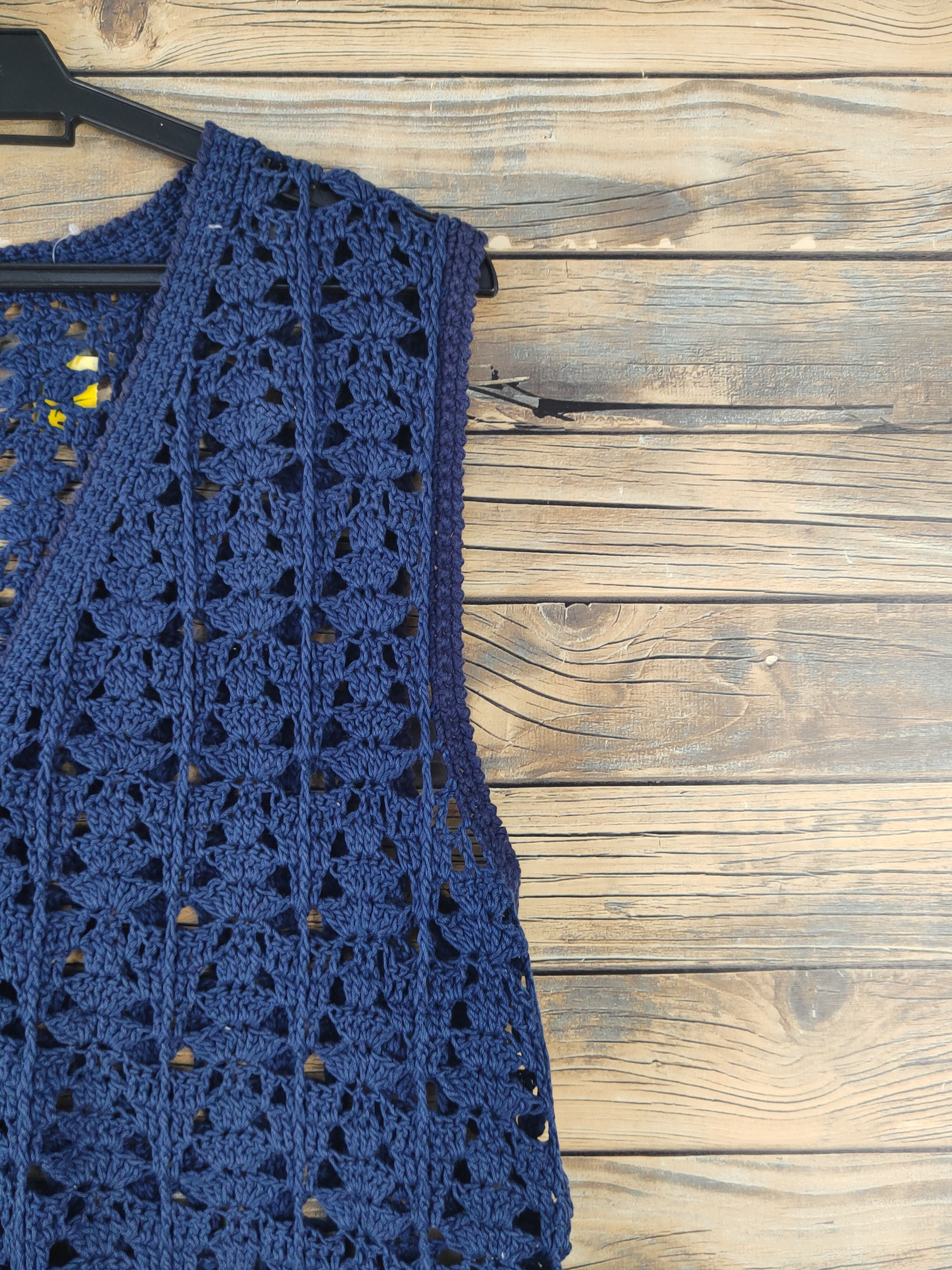 Japanese Brand Japanese Brand Navy Crochet Meshnet Knitwear Vests #W1742 Size M / US 6-8 / IT 42-44 - 6 Thumbnail