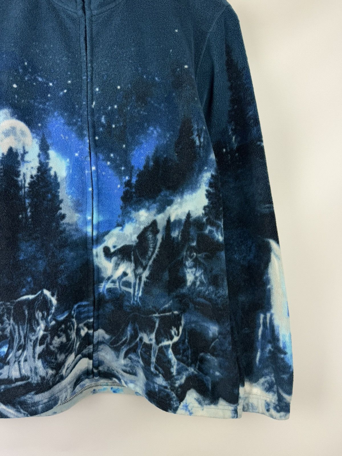 Vintage Vintage Men’s Wolves Patterned Fleece Jacket Size L Size US L / EU 52-54 / 3 - 6 Thumbnail