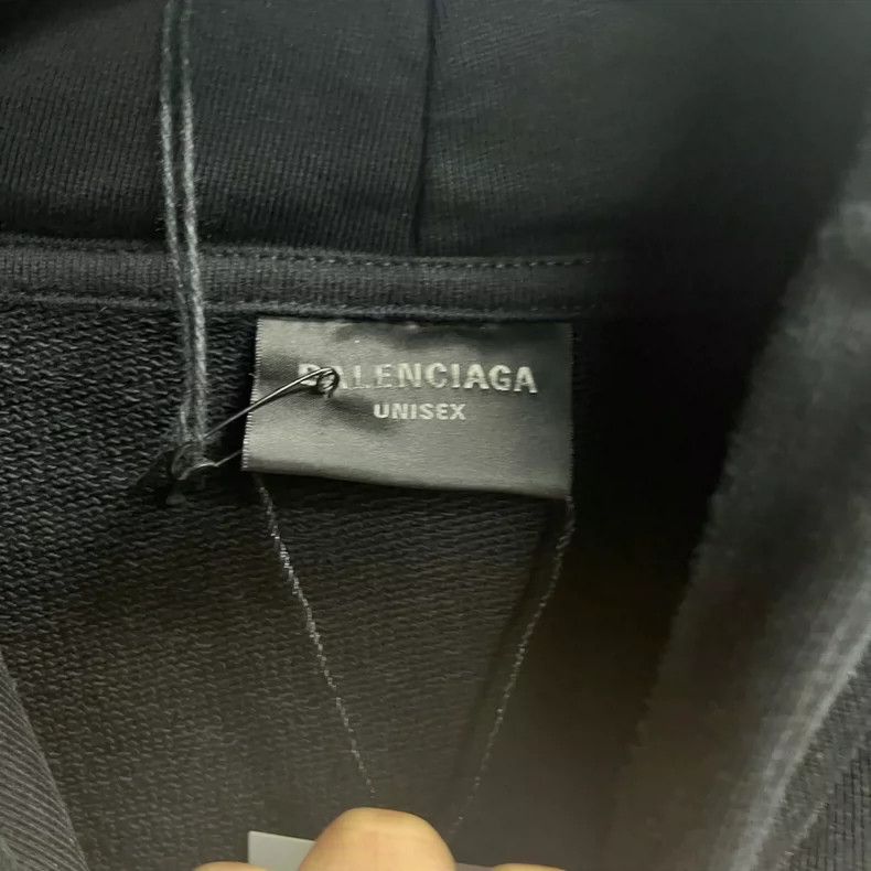 Balenciaga Balenciaga Black monogrammed hooded sweatshirt with long s Size US S / EU 44-46 / 1 - 4 Thumbnail