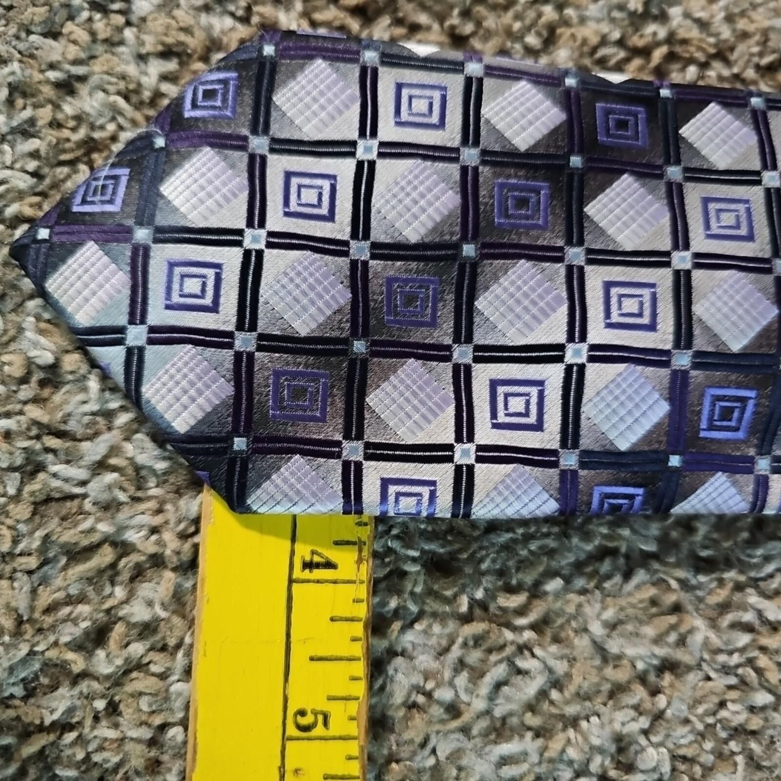 Alexander Julian alexander julian colours Neck tie Purple Silver Geometric Size ONE SIZE - 3 Thumbnail