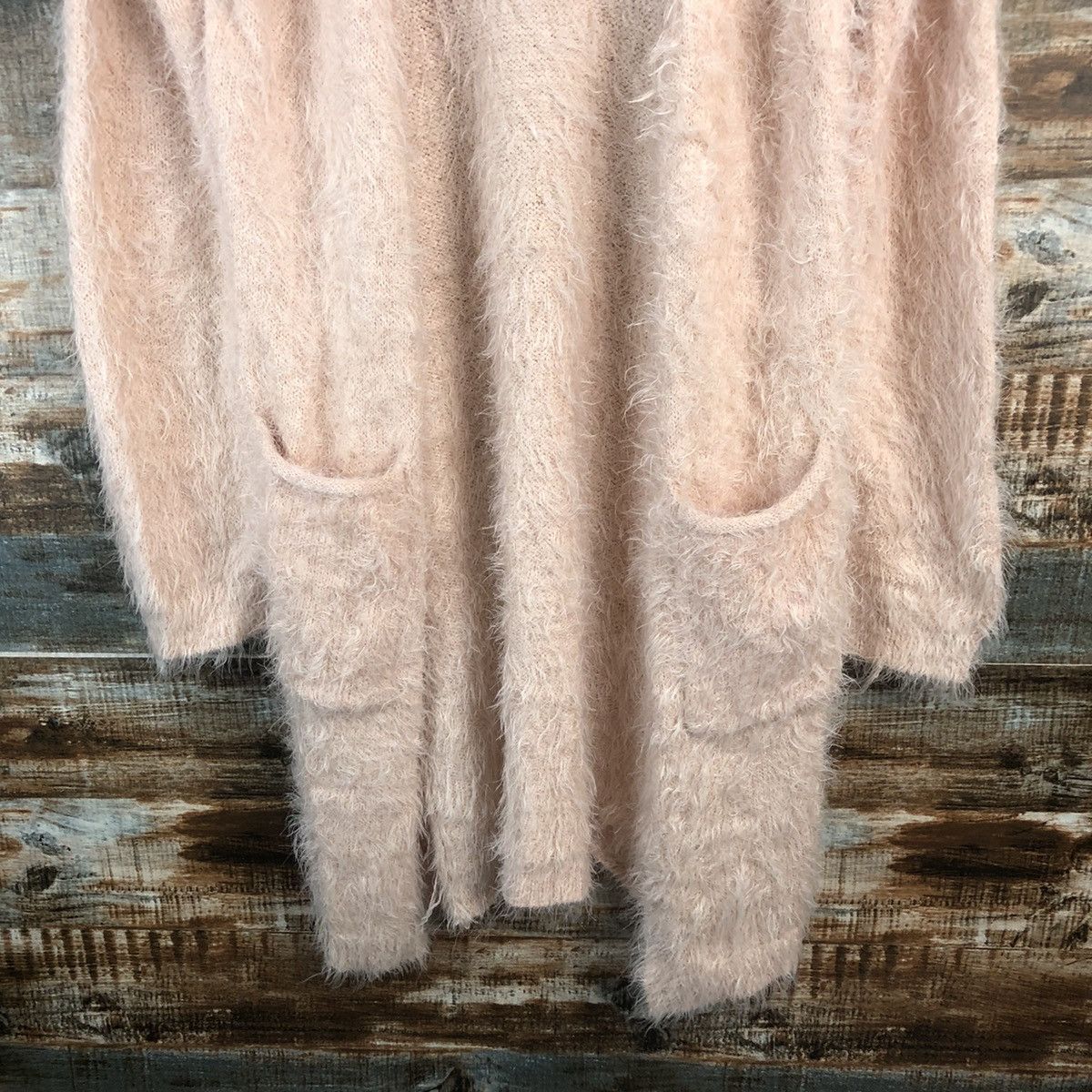 Homespun Knitwear DL Khalita Pink Mohair shaggy fur Cardigan Knitwear #C526 Size L / US 10 / IT 46 - 6 Thumbnail