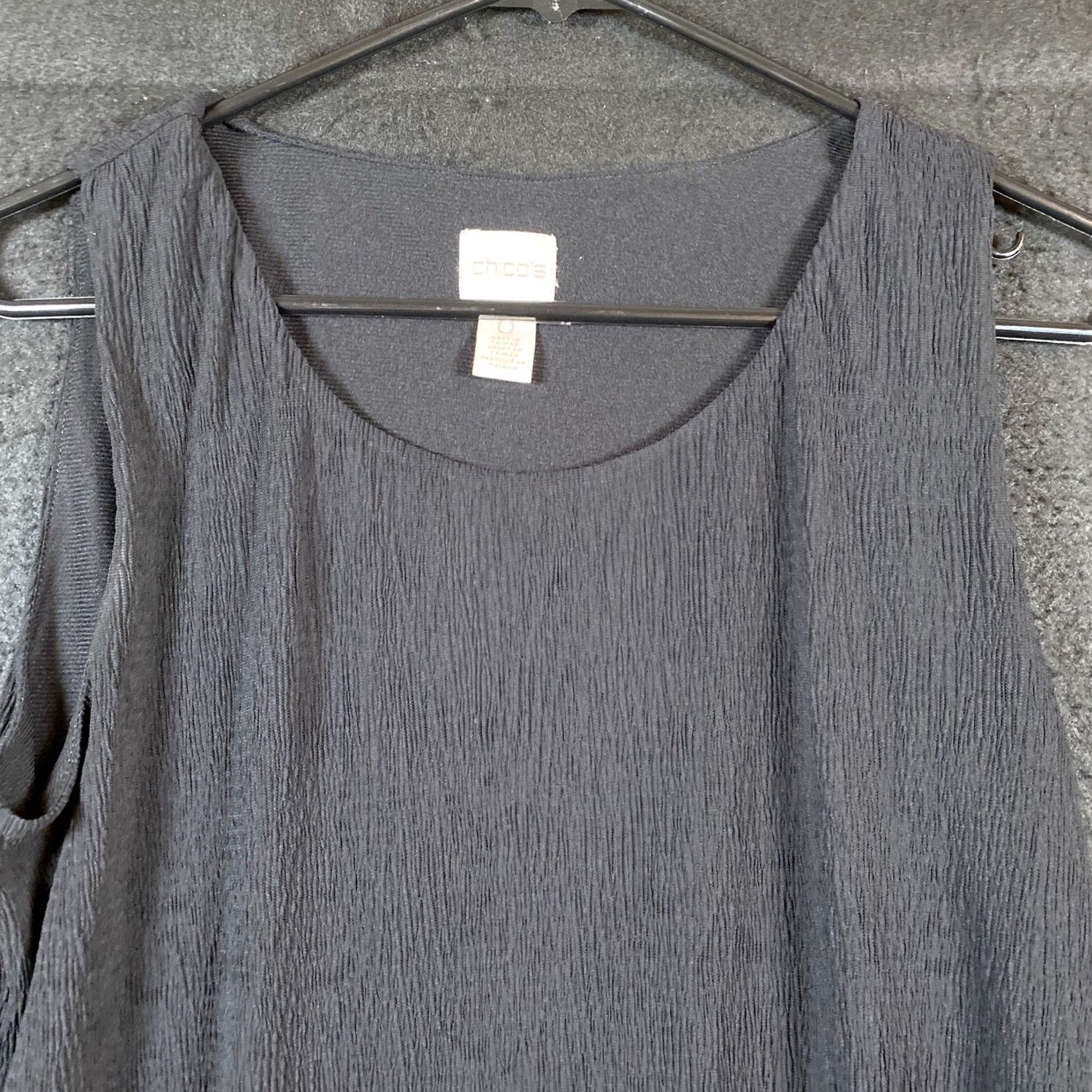 Vintage Chicos Blouse Sleeveless Black Lined FlowY Polyester S Small Womens Casual Workwear Party/Cocktail Size S / US 4 / IT 40 - 2 Thumbnail
