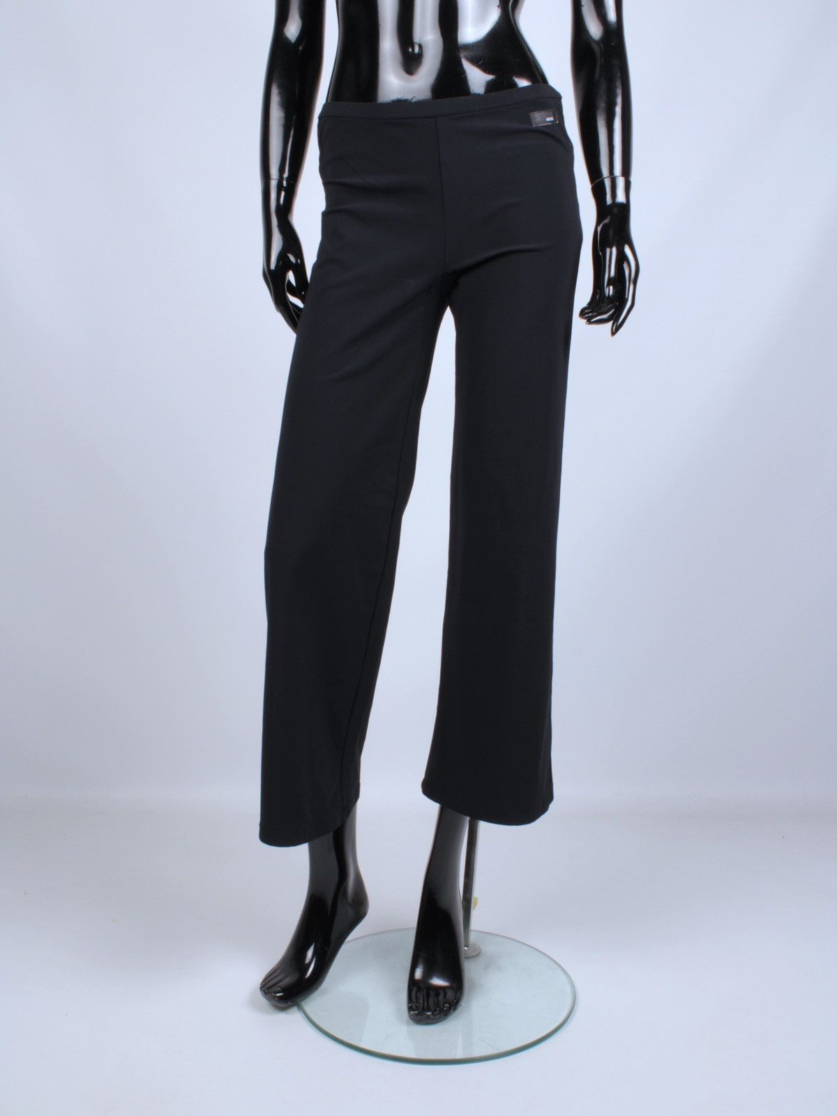 Versace × Vintage Versace Intensive Black Nylon Womens Wide Leg Pants Size 32" / US 10 / IT 46 - 1 Thumbnail