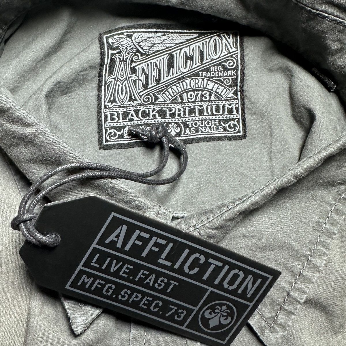 Affliction Live Fast Sun Faded Grey Short Sleeve Button-Up Size US L / EU 52-54 / 3 - 6 Thumbnail