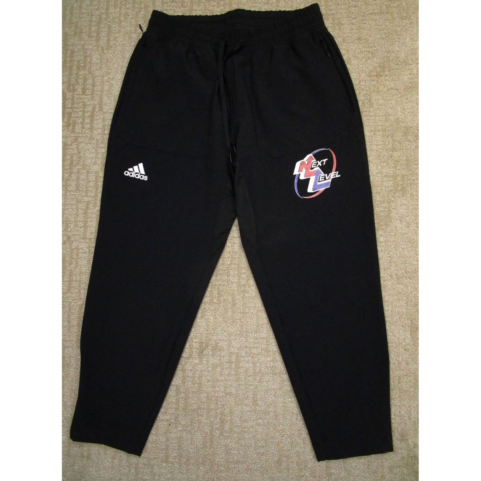 Adidas Adidas Track Pants Women L Black Windbreaker Gym Run Basketball Pockets Loose Fit Size 36" / US 14 / IT 50 - 2 Thumbnail