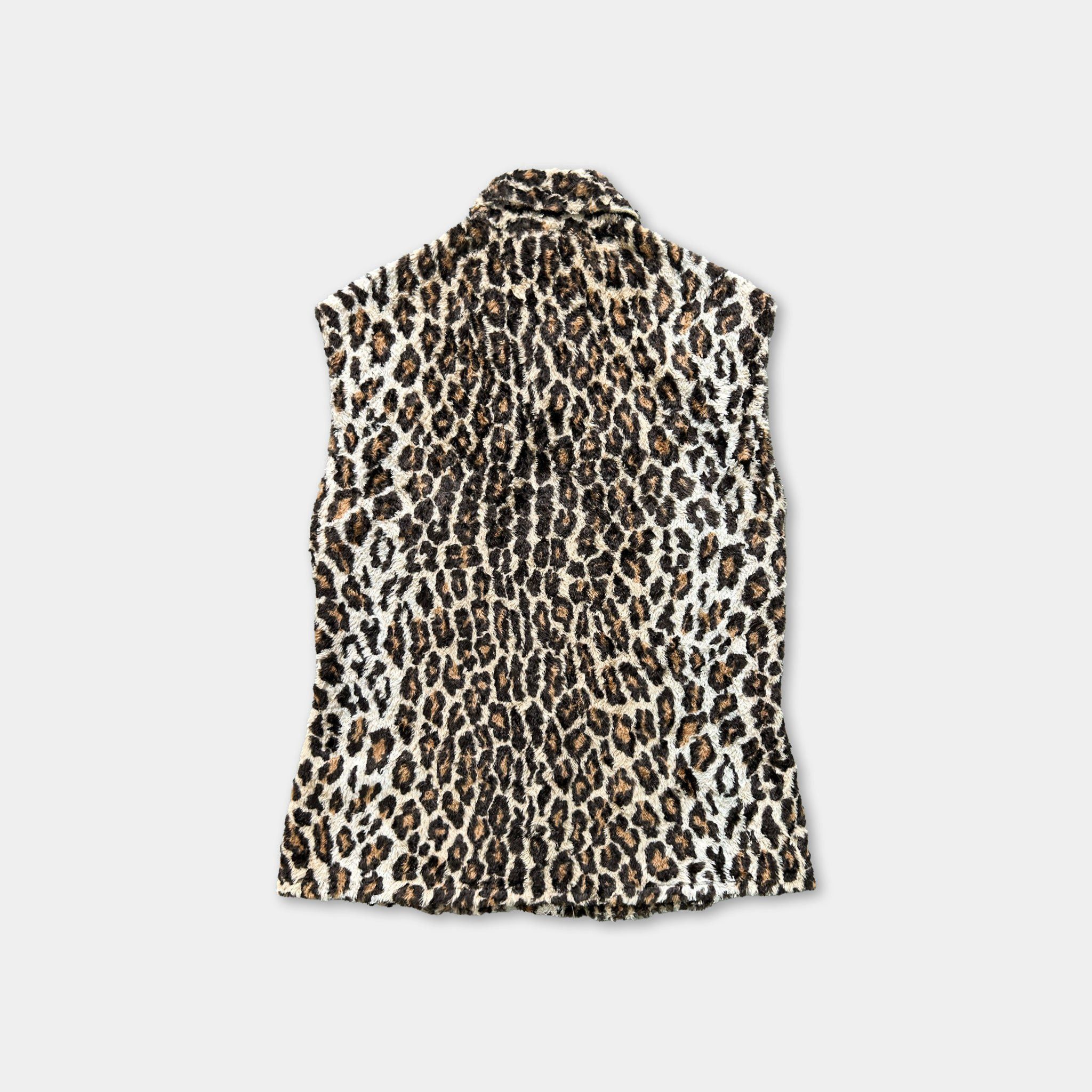 Dolce & Gabbana Dolce & Gabbana 2000's Leopard Print Faux Fur Vest Size ONE SIZE - 4 Thumbnail