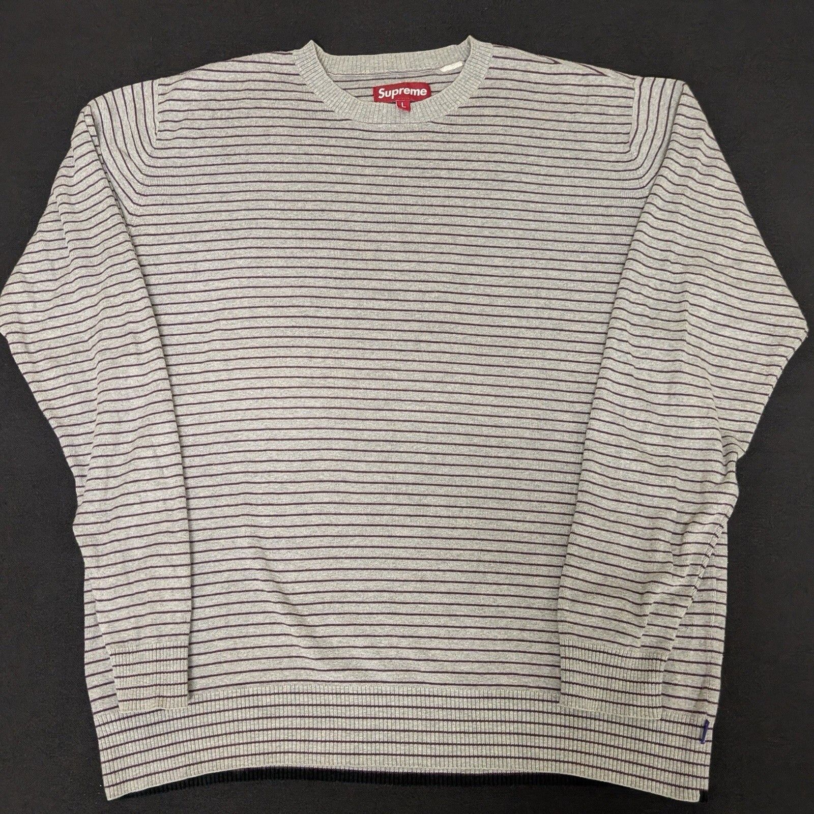Supreme Supreme Vertical Stripe Knit L/S Polo FW18 Light Pink