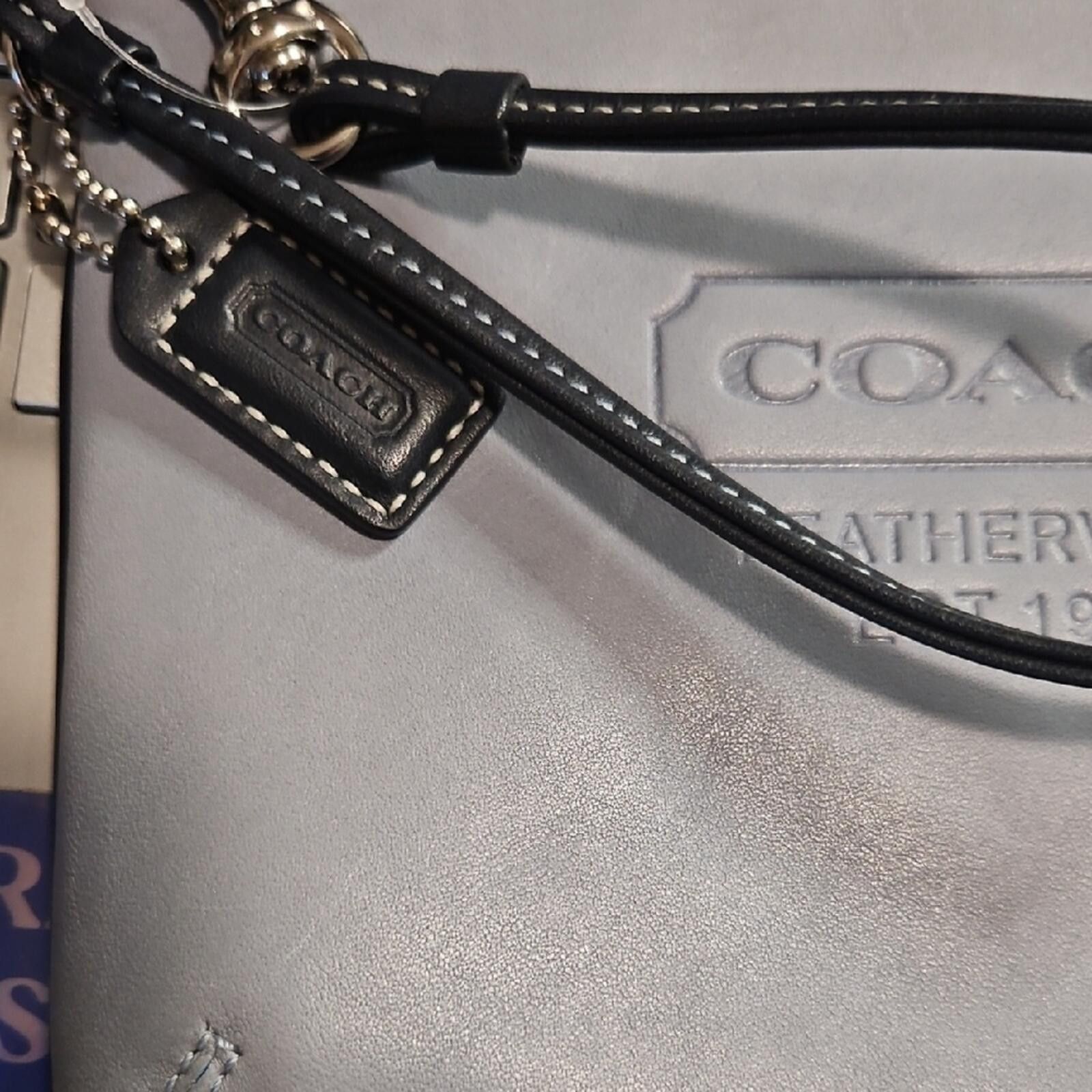 Coach Coach Embossed Leather Wristlet - Light Gray Size ONE SIZE - 4 Thumbnail
