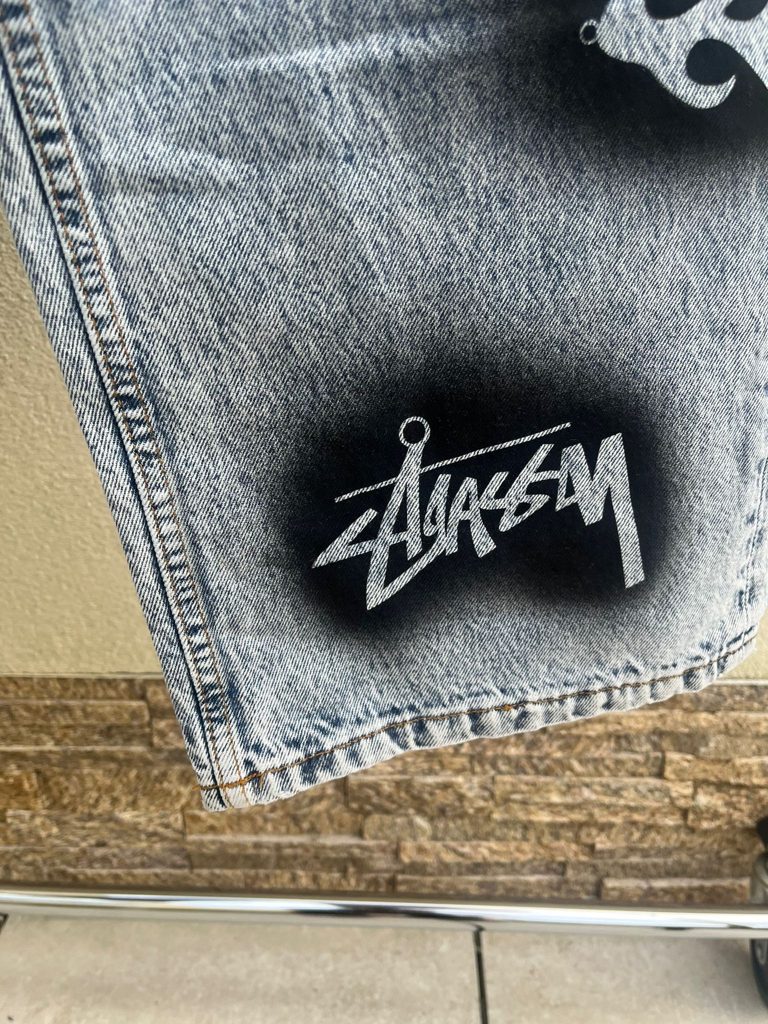 Dries Van Noten × Stussy Stencil Denim in Light Blue Size US 38 / EU 54 - 4 Thumbnail