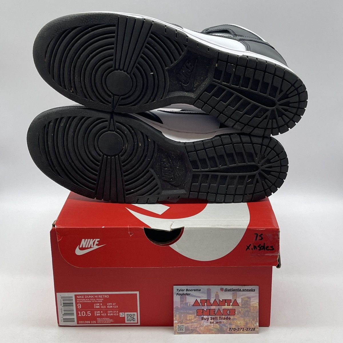 Nike Dunk high black white Size US 9 / EU 42 - 7 Thumbnail